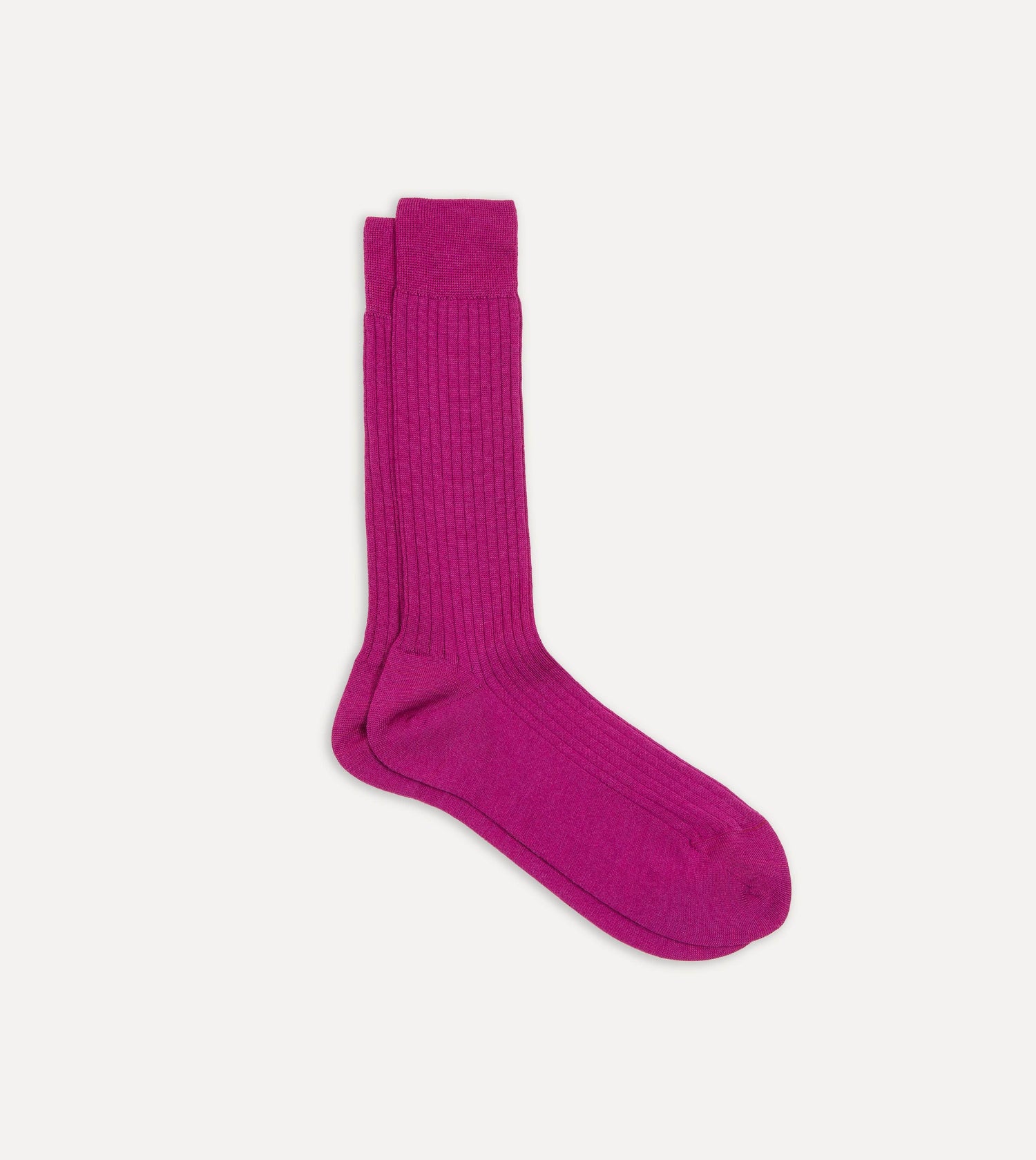 Magenta Wool Mid-Calf Socks