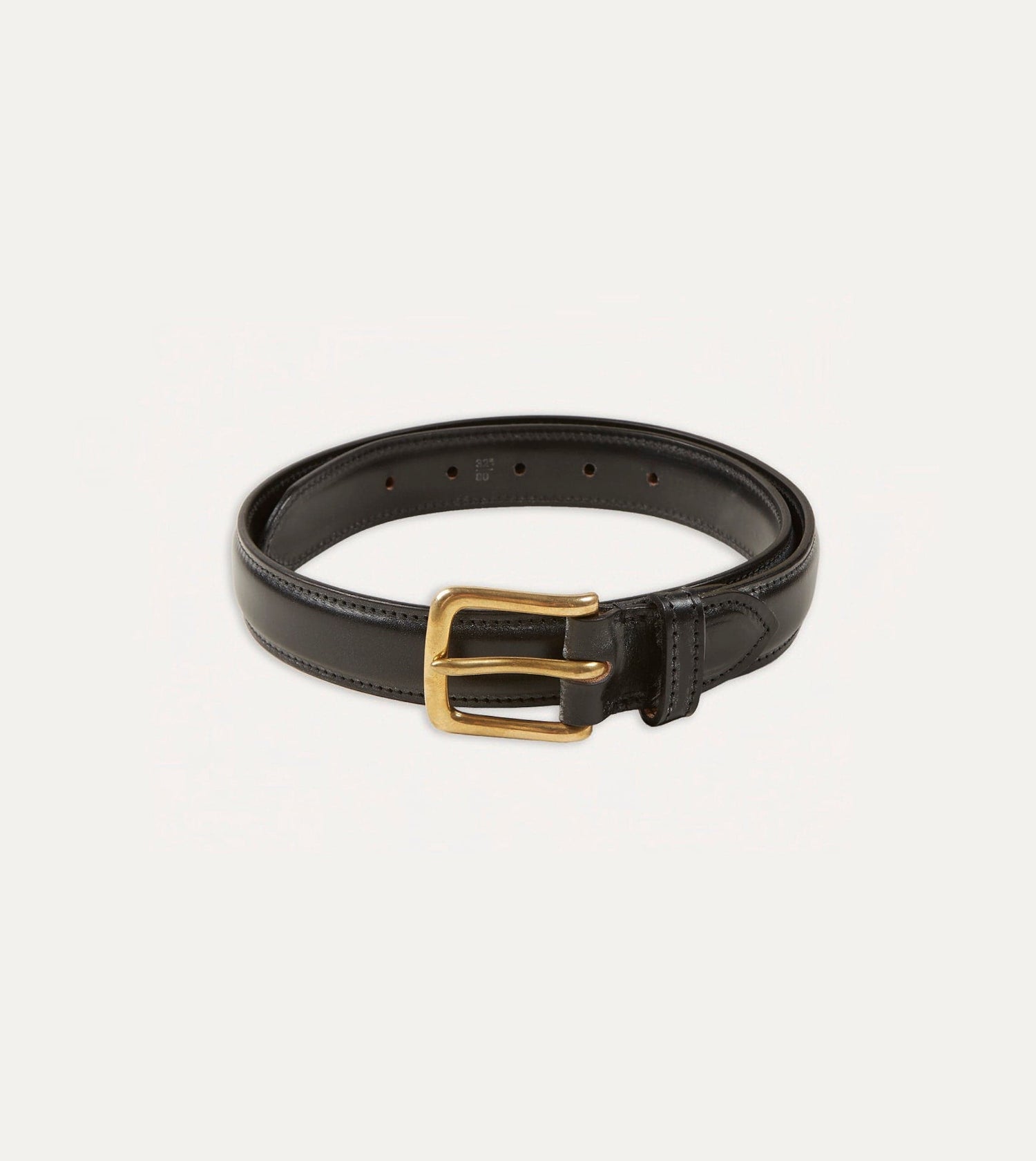 Black Fully Lined Bridle Leather Belt with Brass Buckle