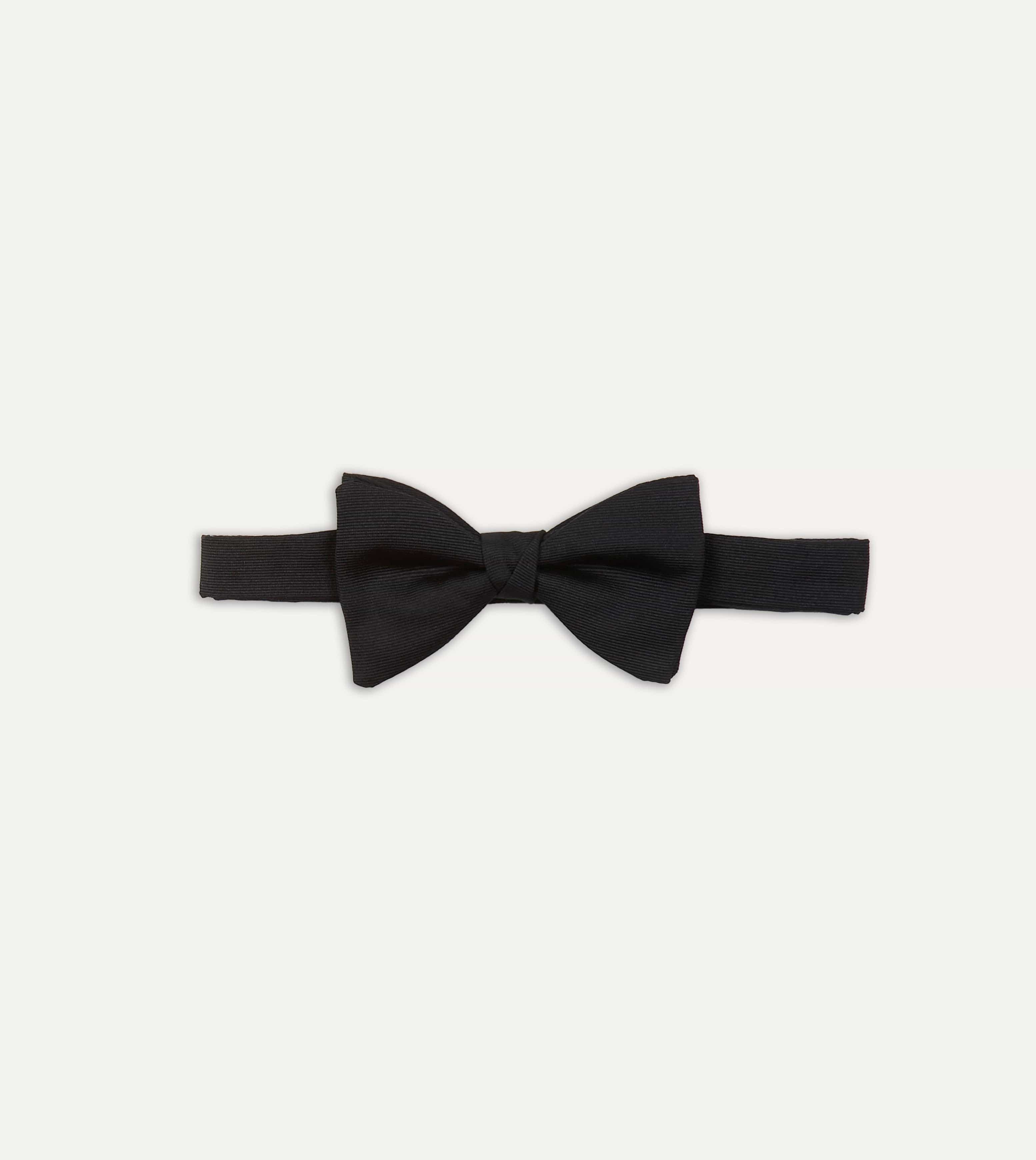 Black Pre-Tied Silk-Faille Bow Tie