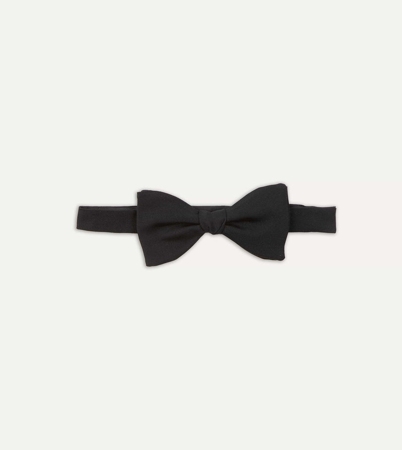Black Pre-Tied Barathea Butterfly Bow Tie