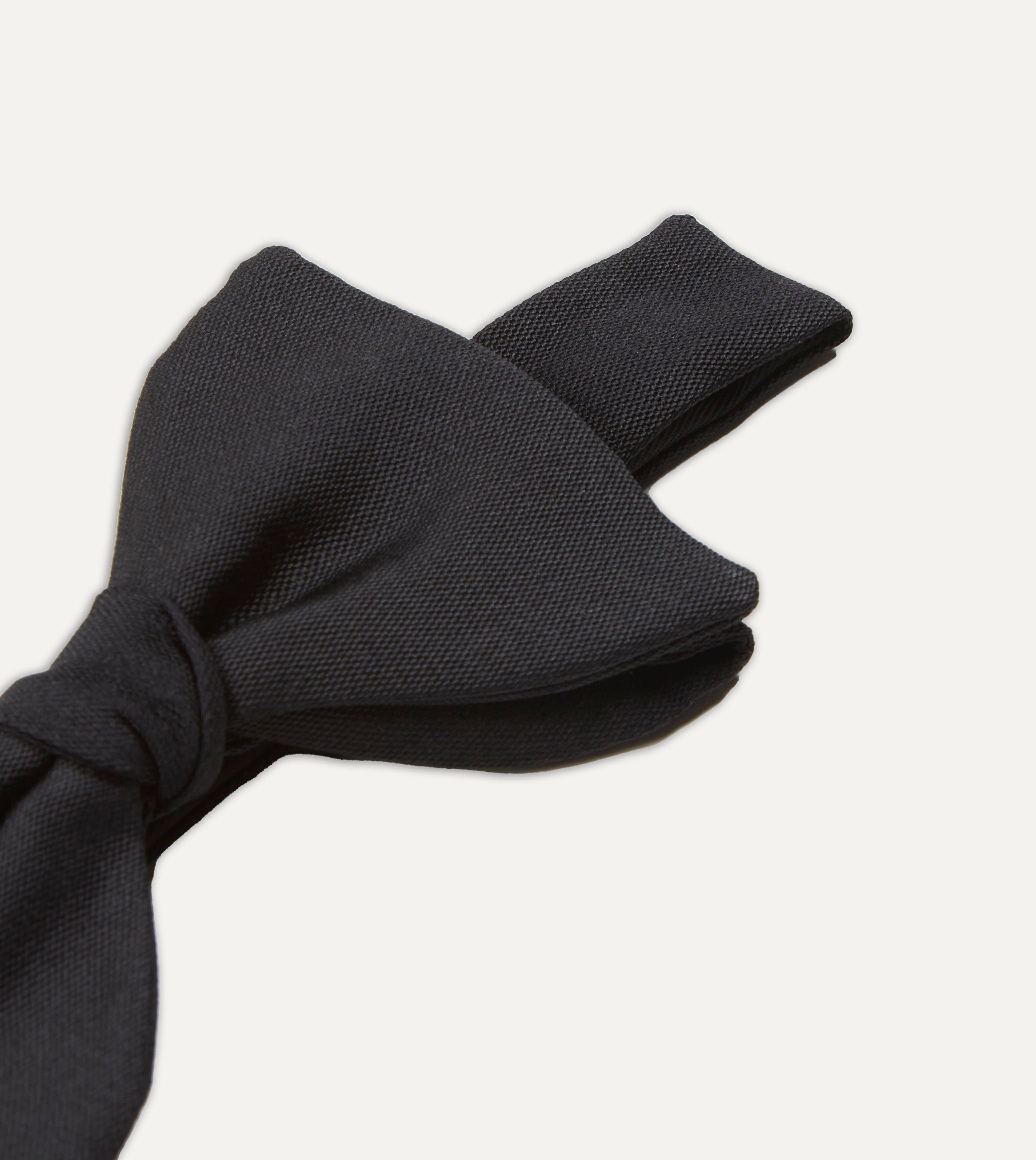 Black Pre-Tied Barathea Butterfly Bow Tie