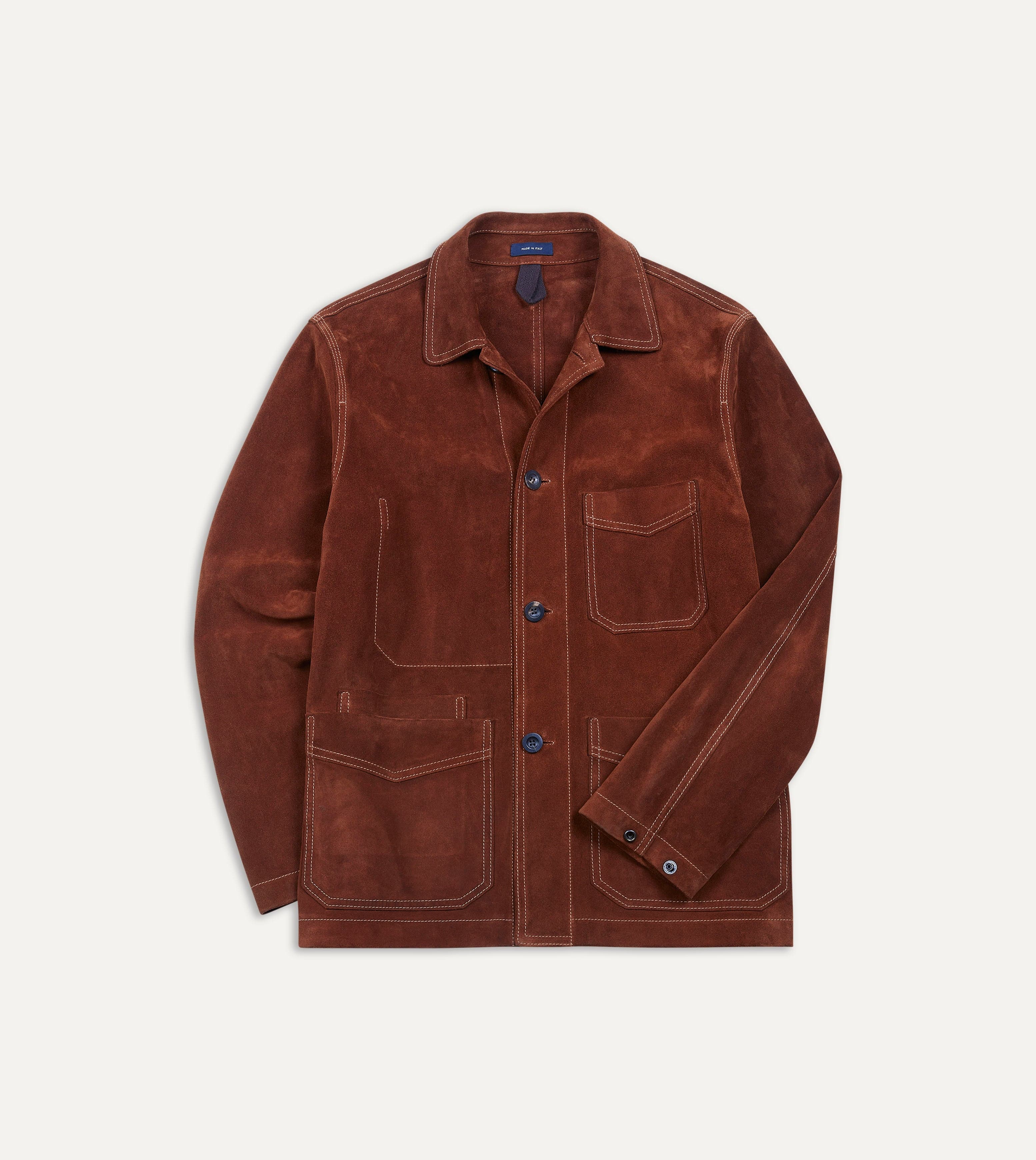 Rust Heavyweight Suede Five-Pocket Chore Jacket