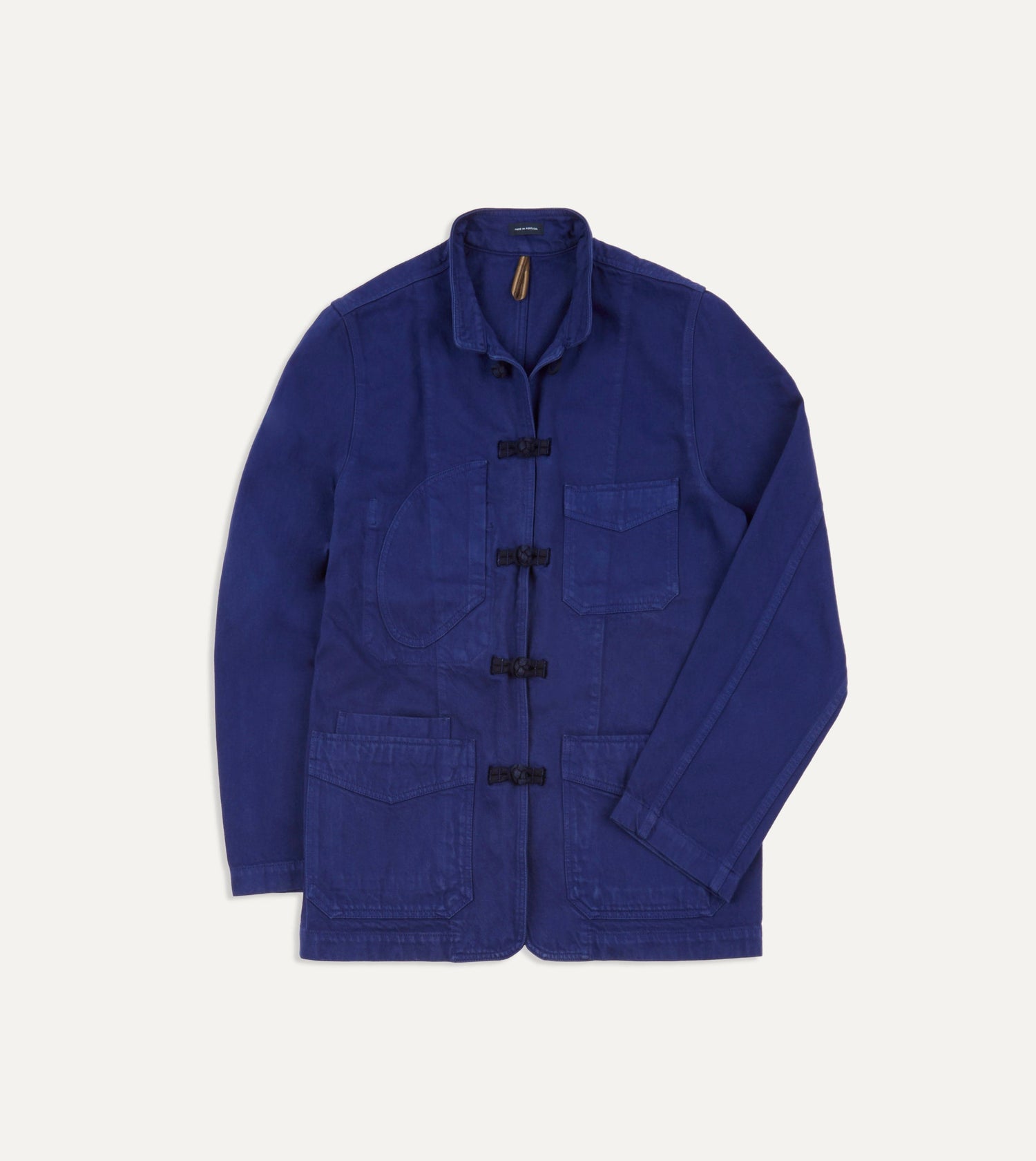 French Blue Cotton Twill Five-Pocket Artist Chore Jacket