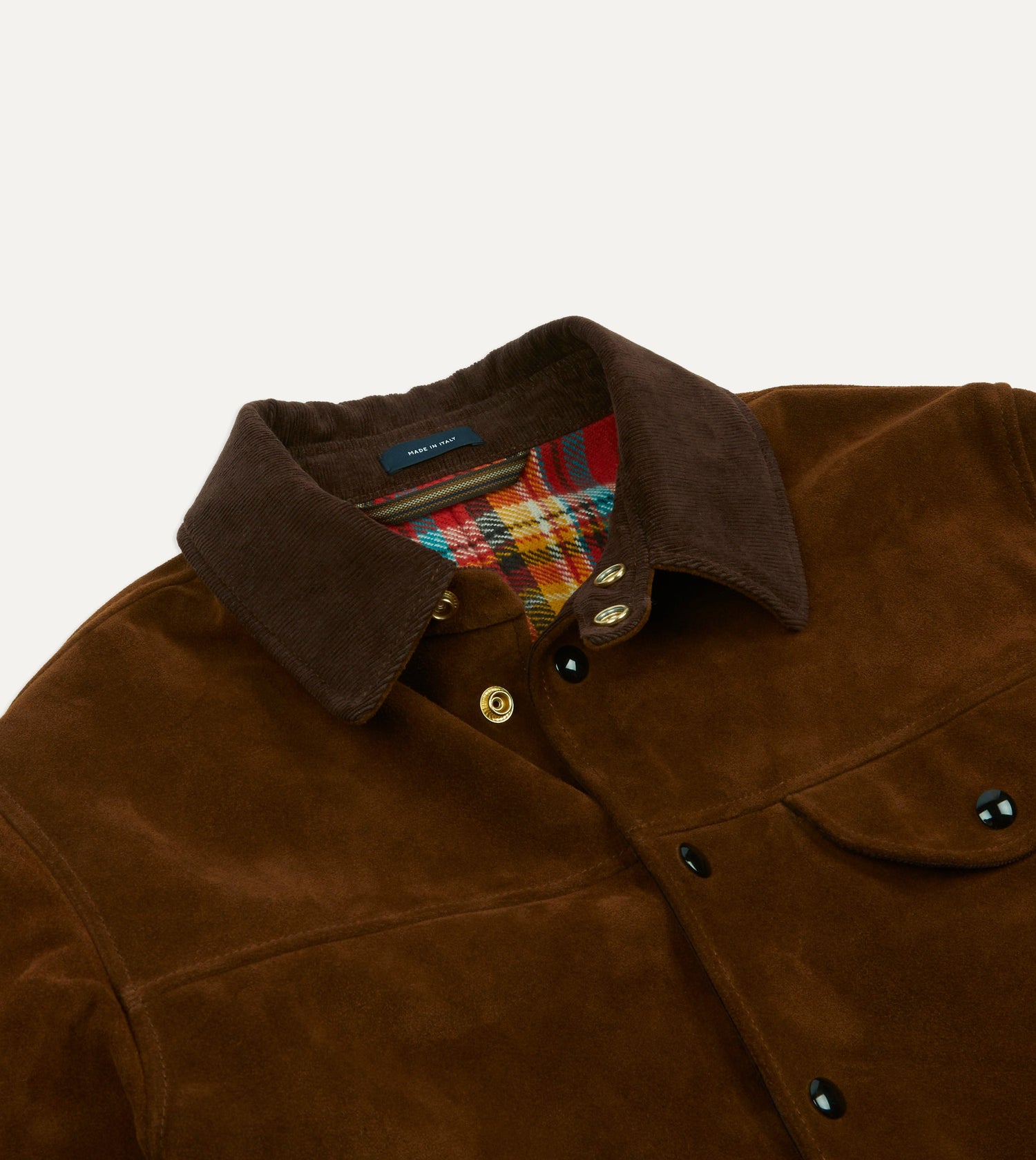 Brown Suede Car Coat with Blanket Lining