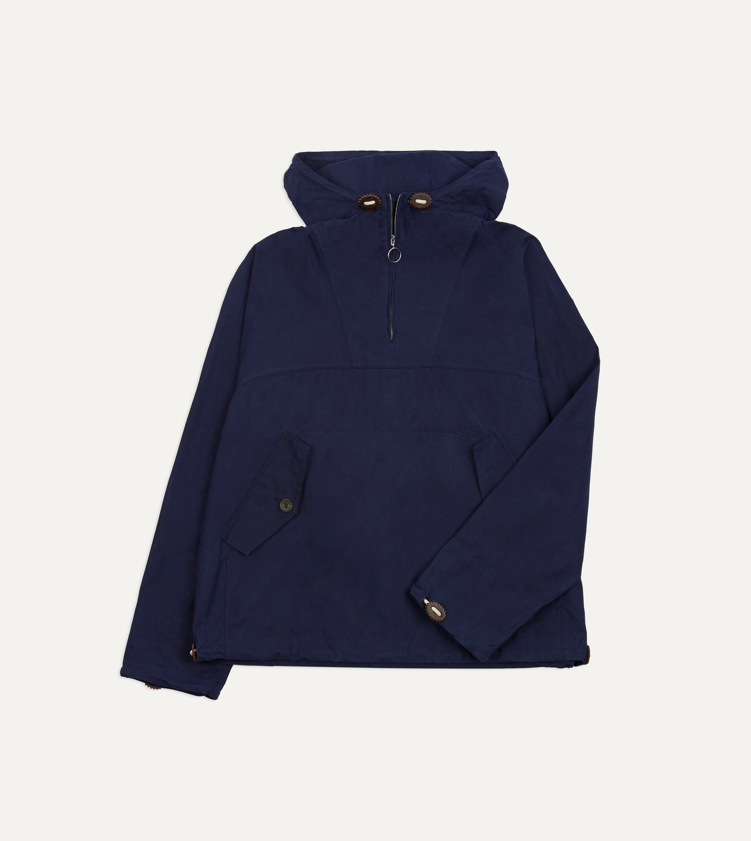 Navy Waxed Cotton Surf Cagoule