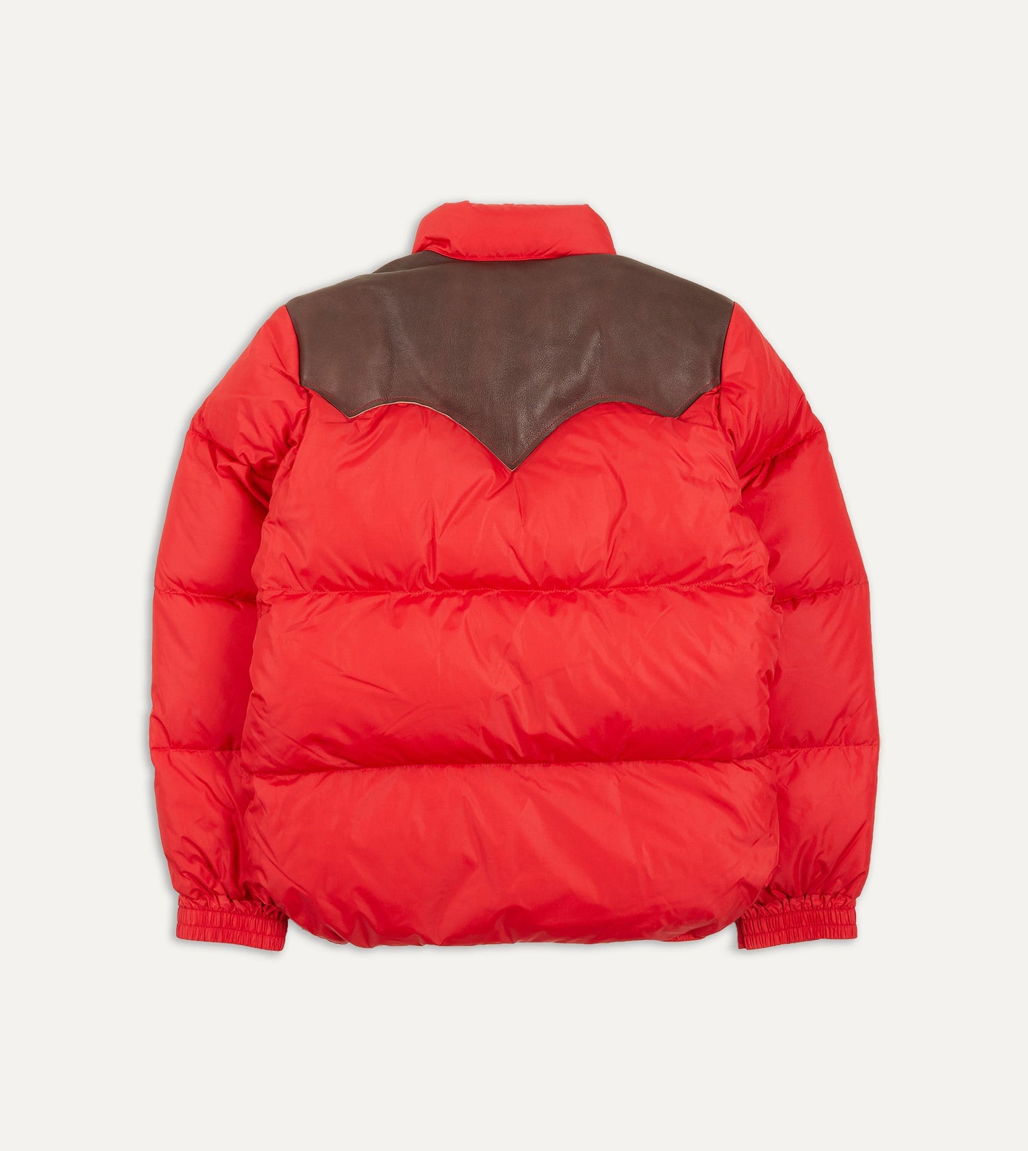 Rocky Mountain Featherbed for Drake's Red Nylon Leather Christy Down Jacket