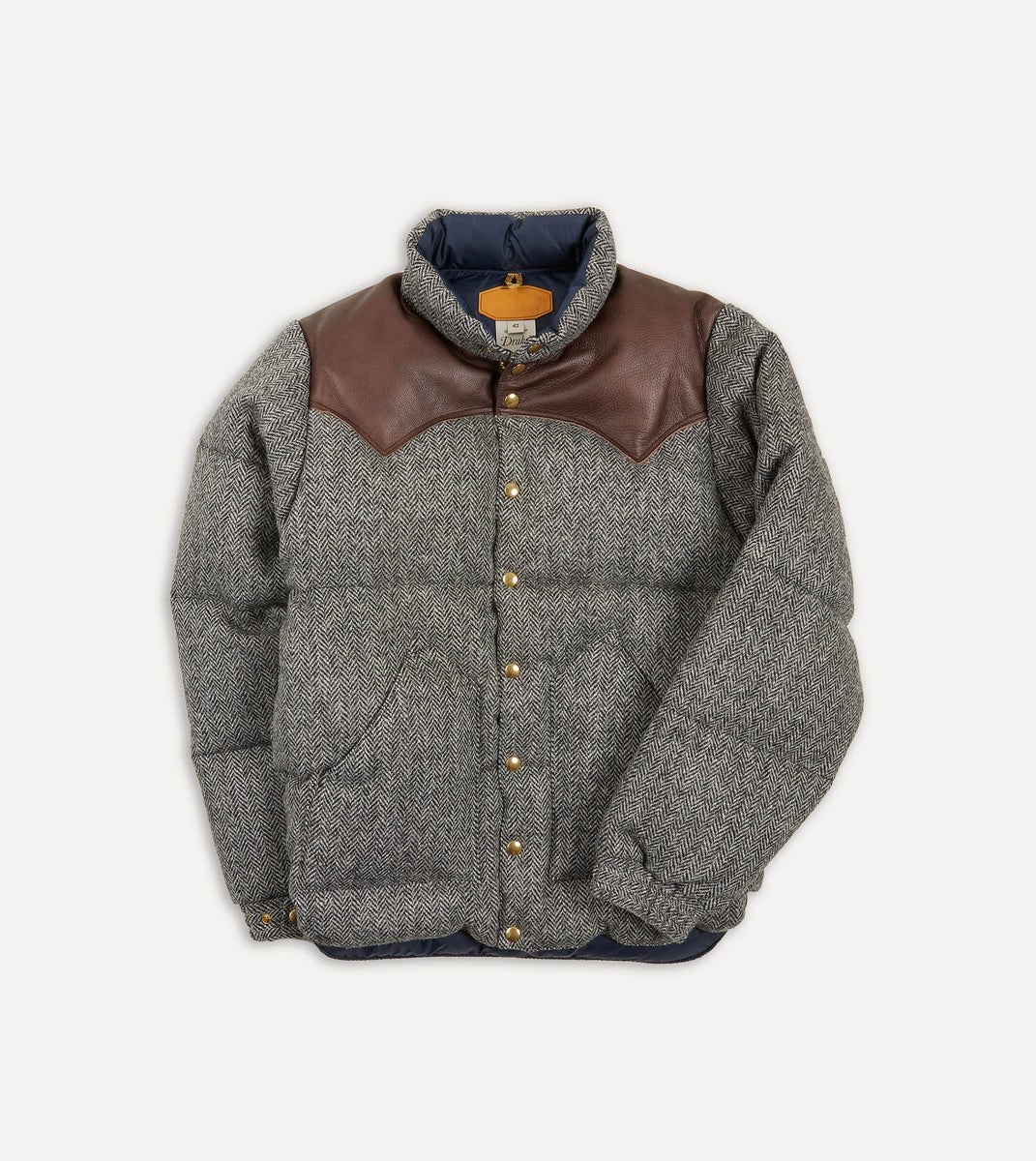 Rocky Mountain Featherbed for Drake's Herringbone Harris Tweed Leather ...