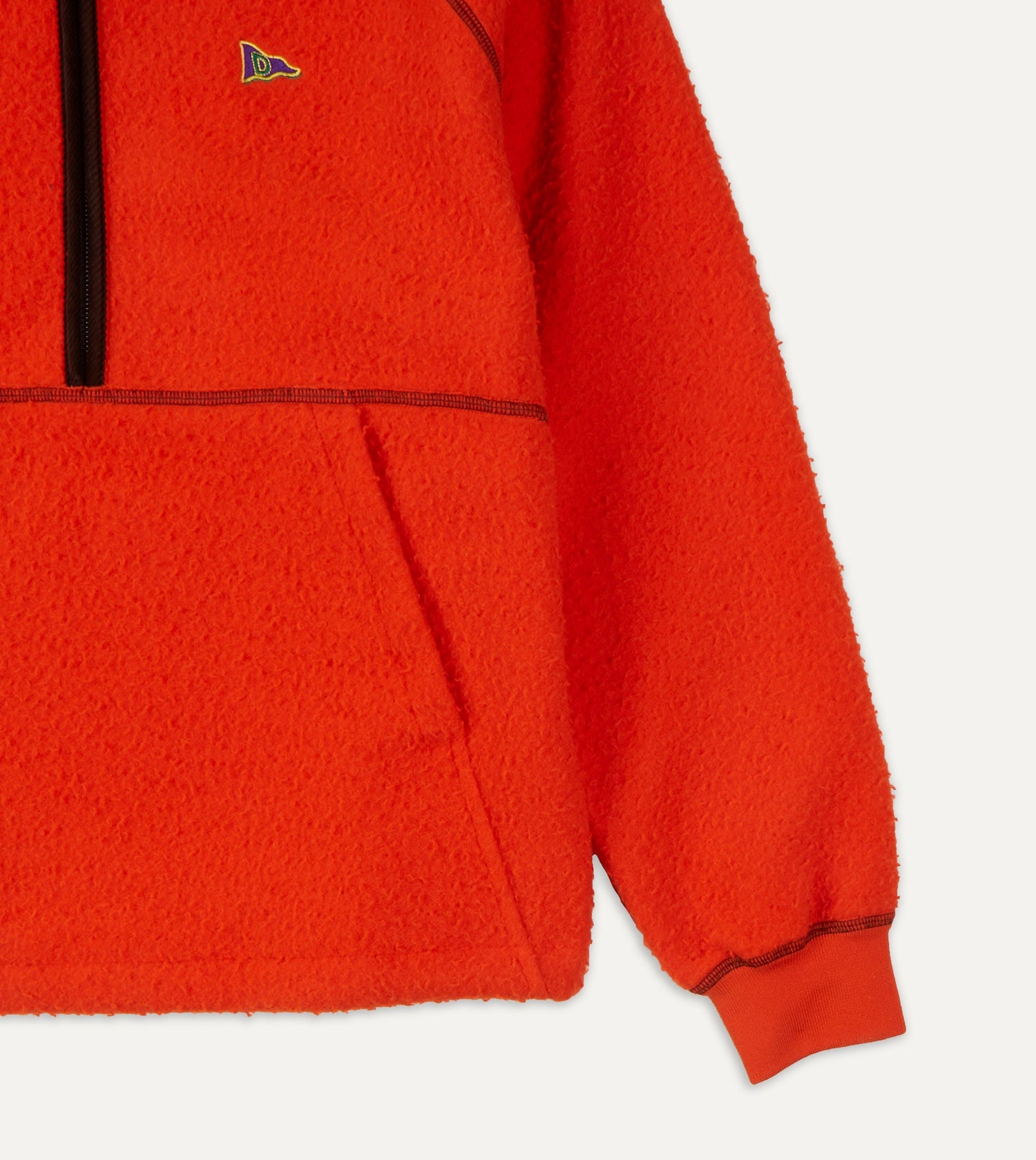 Orange Casentino Wool Half-Zip Pullover Fleece