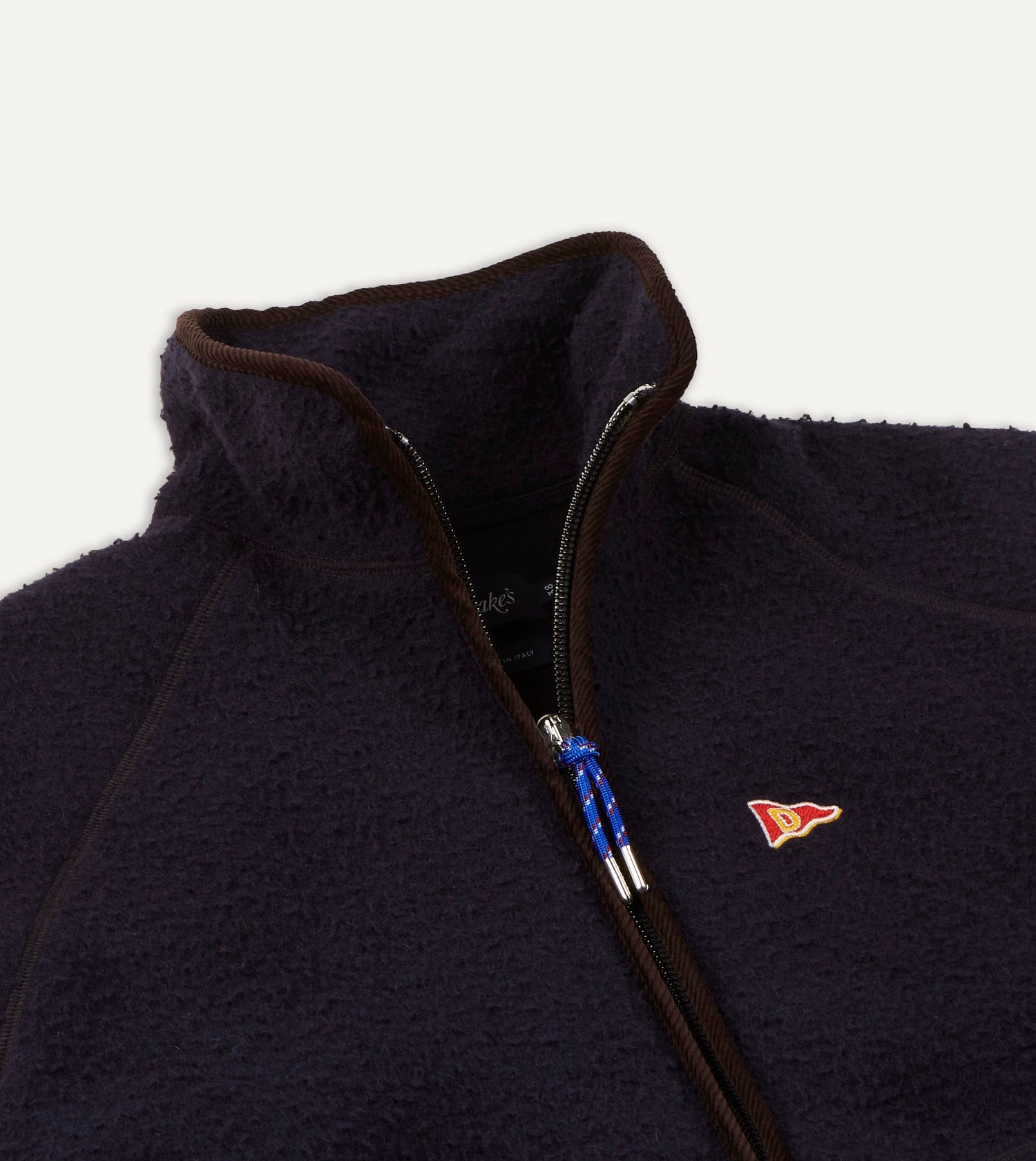 Navy Casentino Wool Half-Zip Pullover Fleece