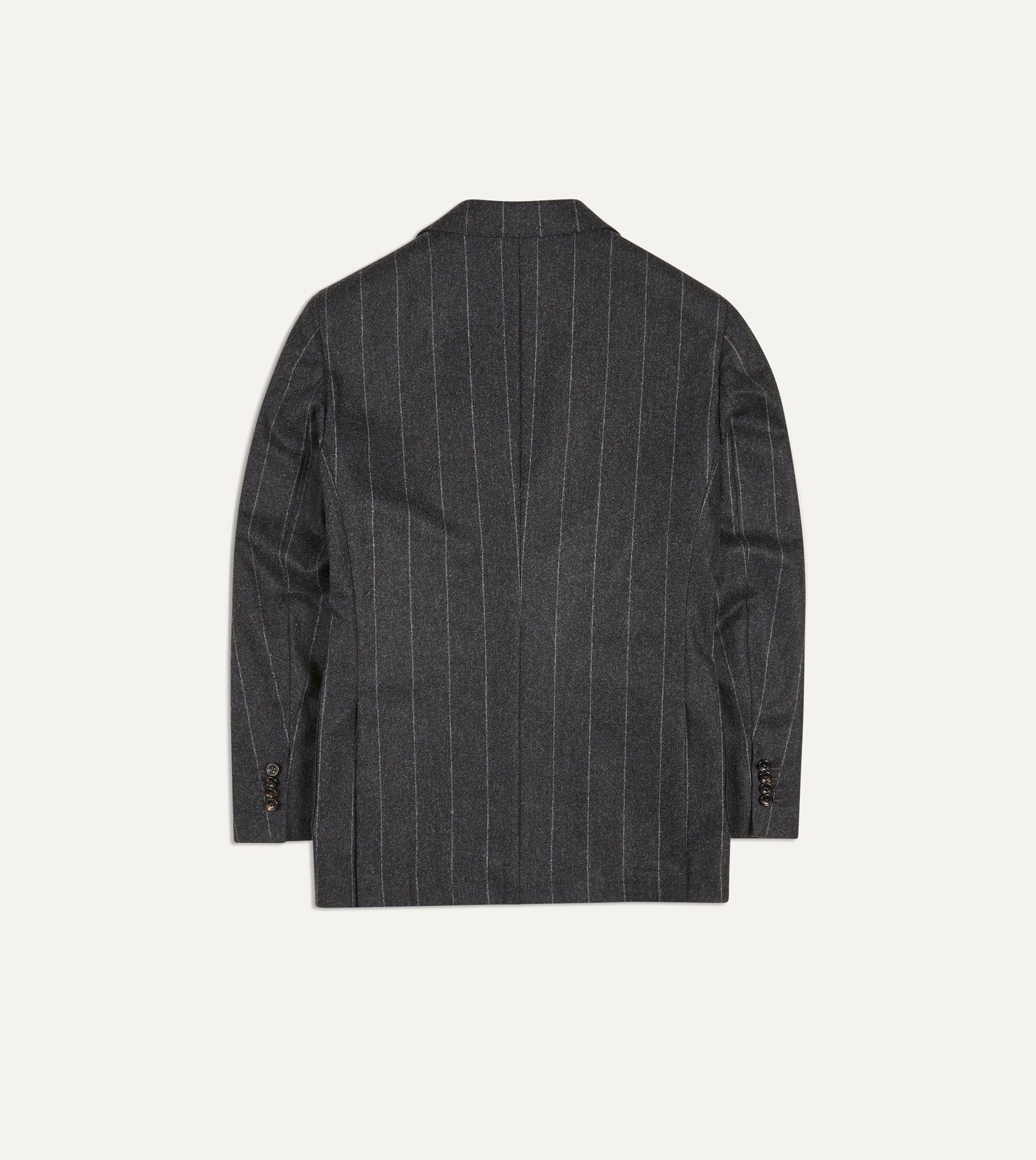 Grey Chalkstripe Wool Flannel Tailored Jacket