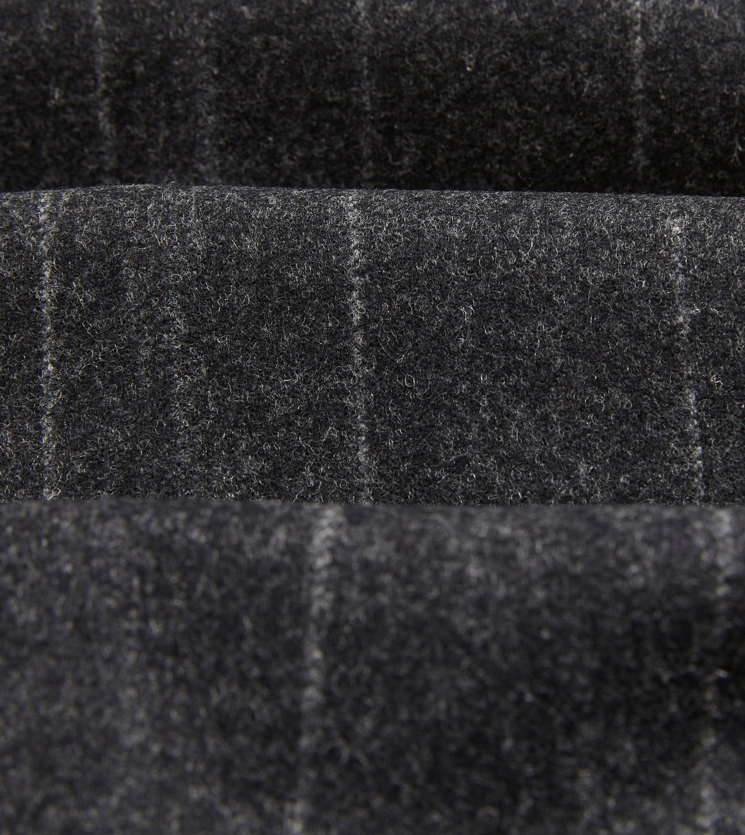 Grey Chalkstripe Wool Flannel Flat Front Trouser