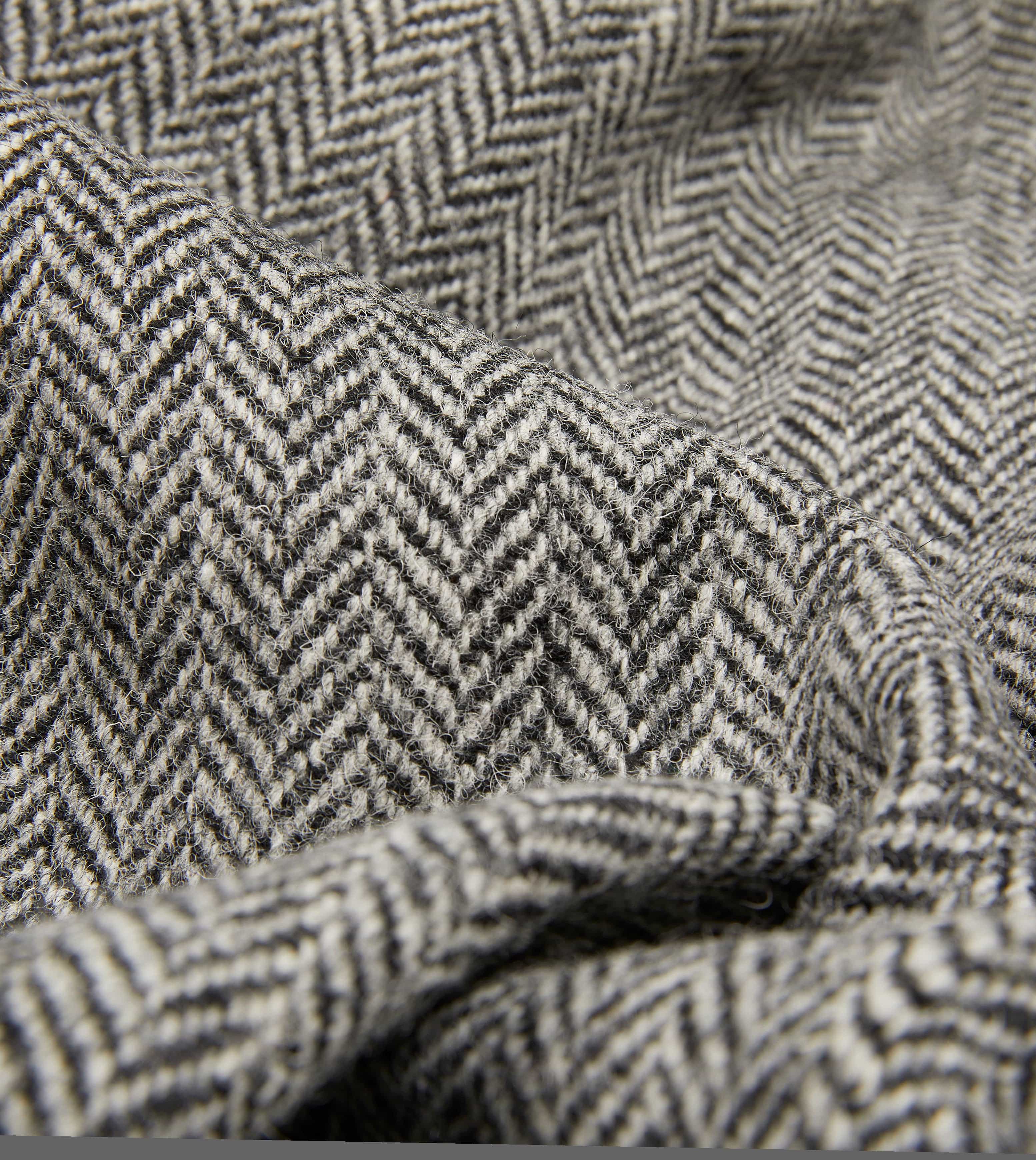 Grey Herringbone Harris Tweed One Pleat Games Trousers