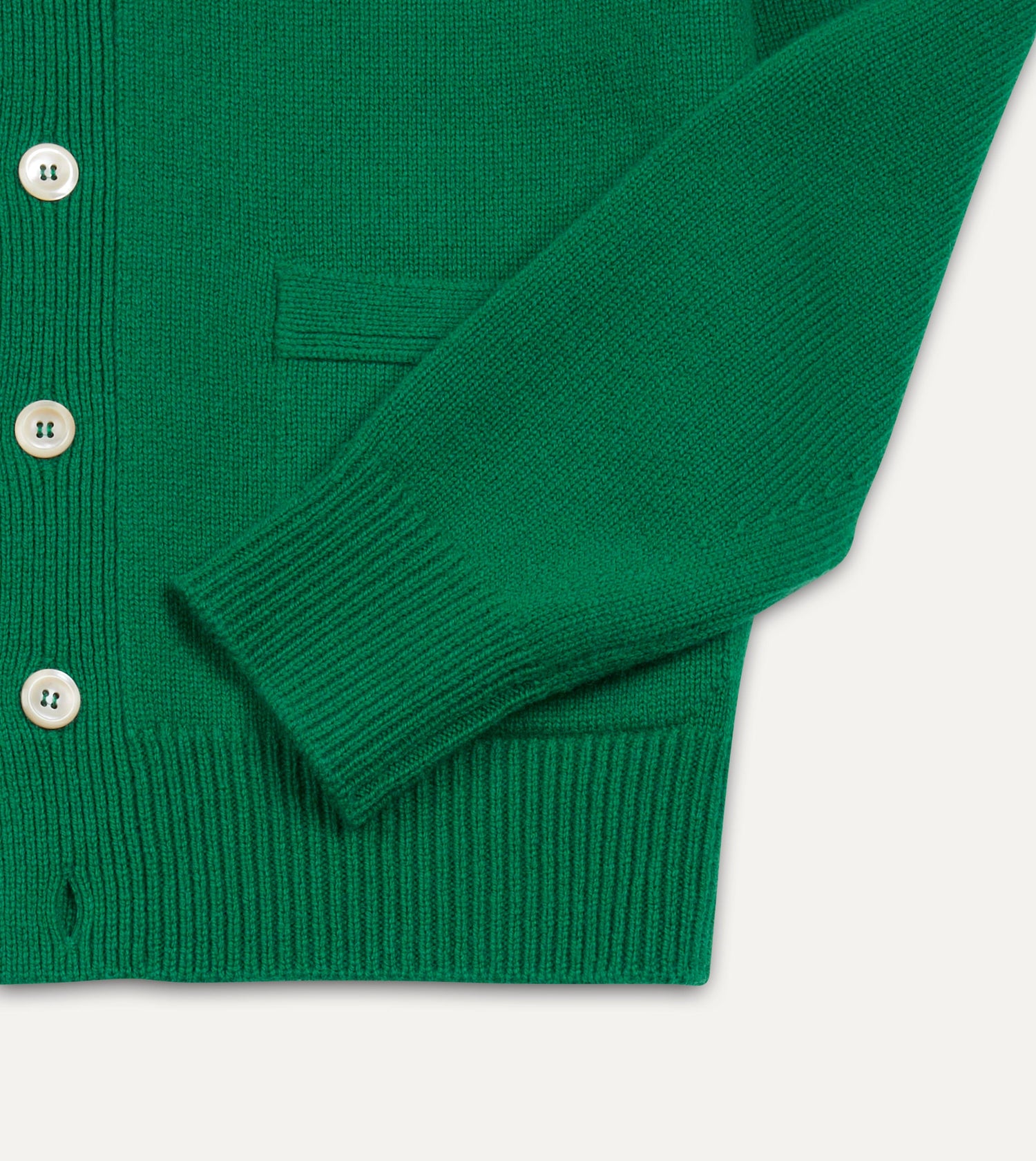 Green Lambswool 6 Button Cardigan
