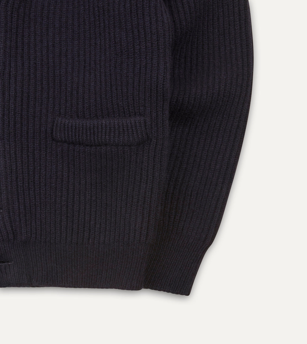 Navy Woolen Cardigan with Fringe Details