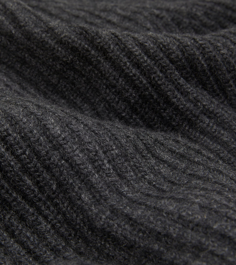 Charcoal Cashmere Shawl Collar Cardigan