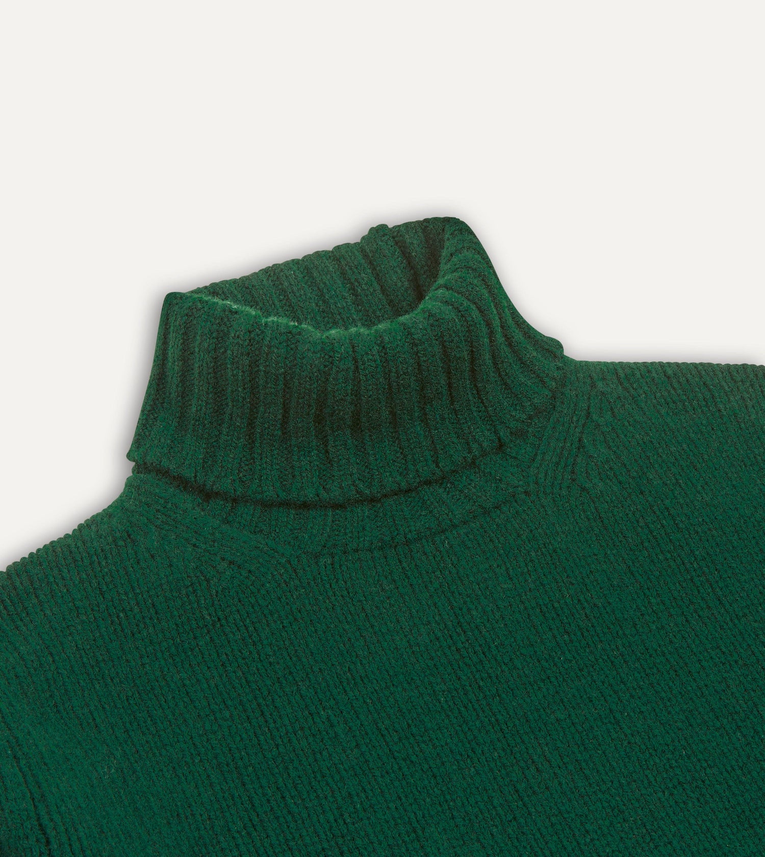 Forest Green Lambswool Submariner Roll Neck Jumper