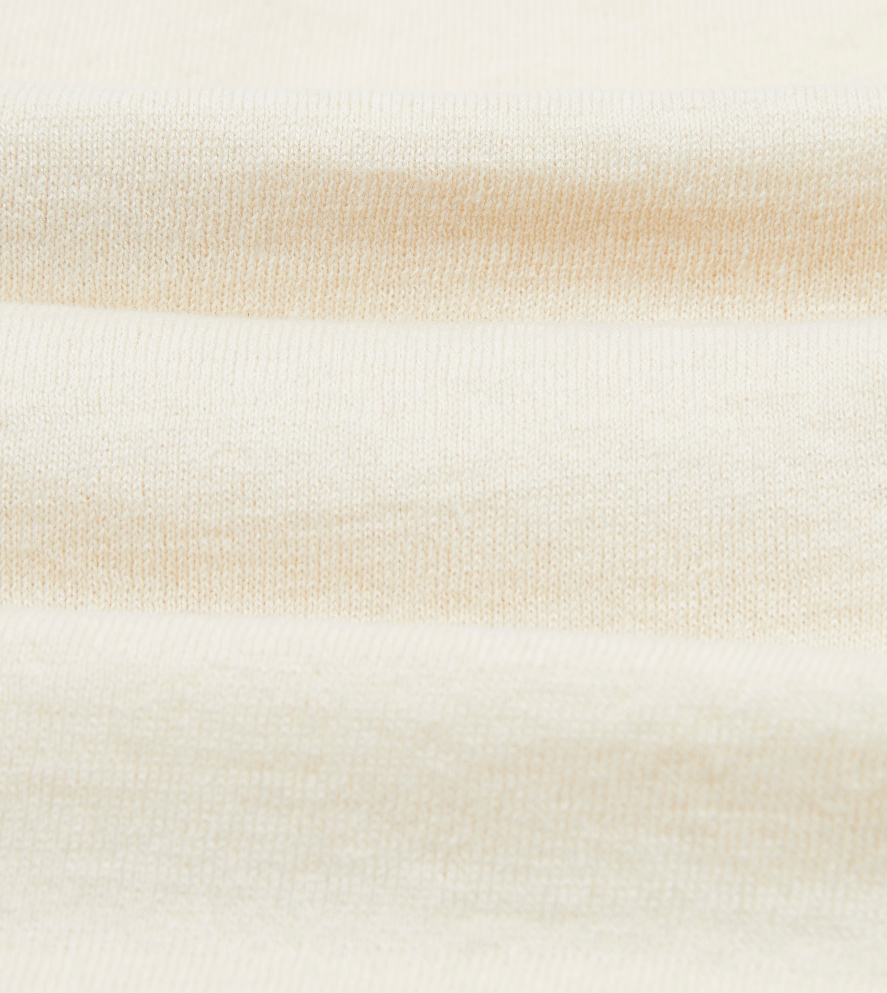 Ecru Knitted Linen-Cotton Short-Sleeve Polo Shirt