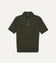 Olive Knitted Linen-Cotton Short-Sleeve Polo Shirt