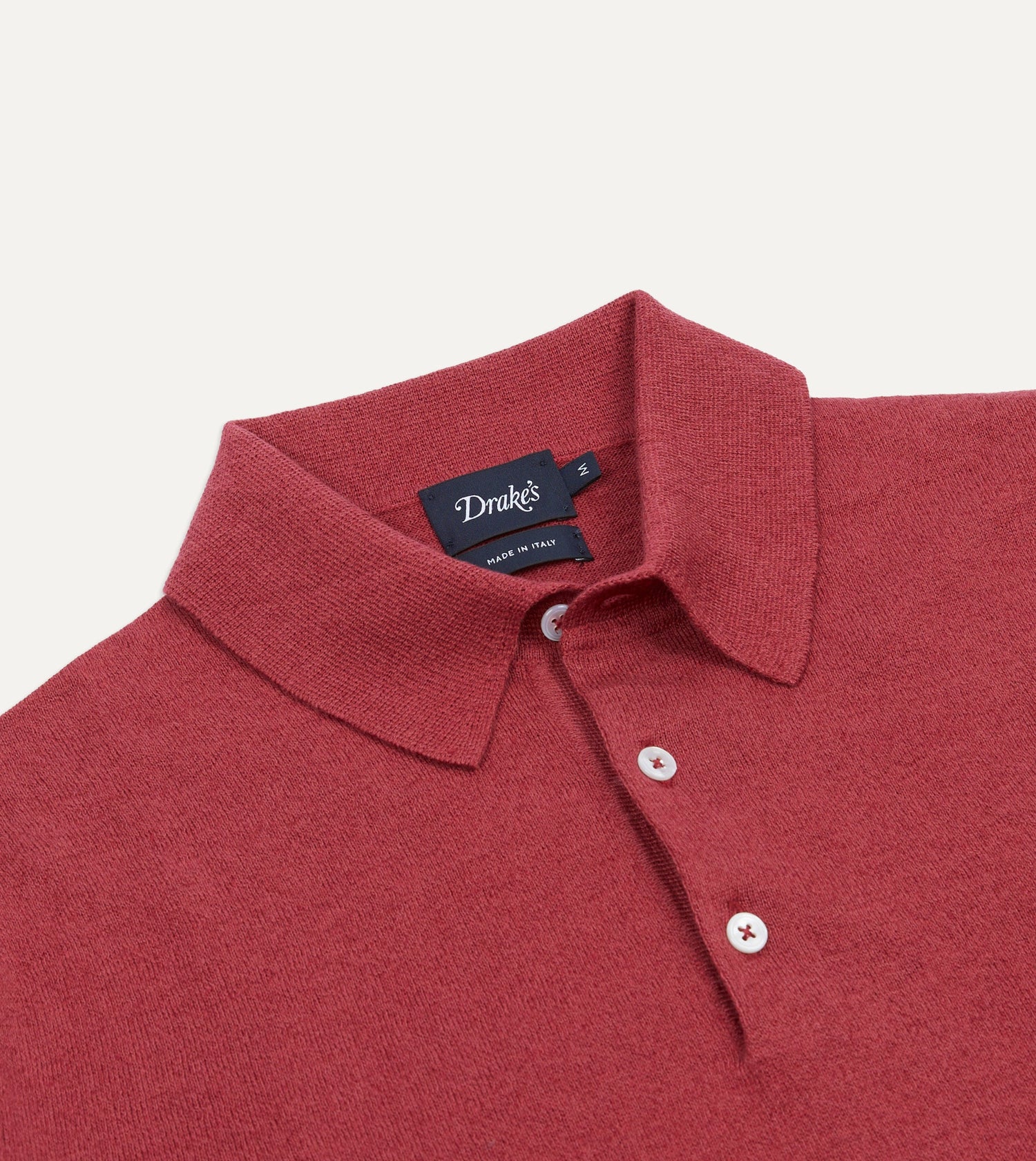 Pink Knitted Linen-Cotton Short-Sleeve Polo Shirt