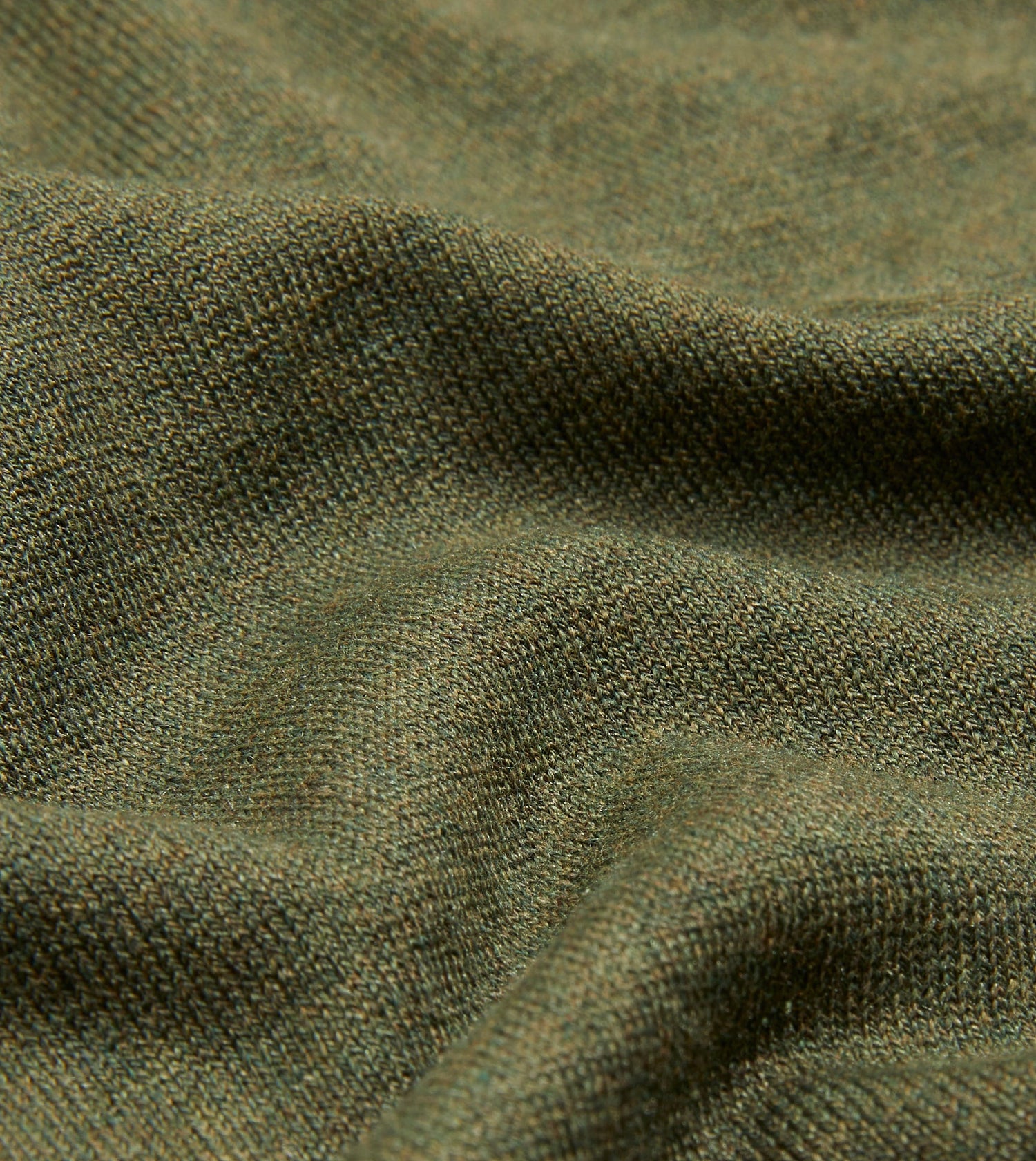 Green Knitted Silk-Cotton Long-Sleeve Polo Shirt