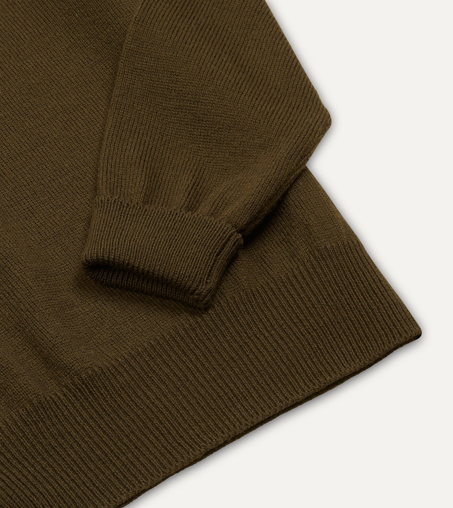Olive Merino Wool Knitted Polo