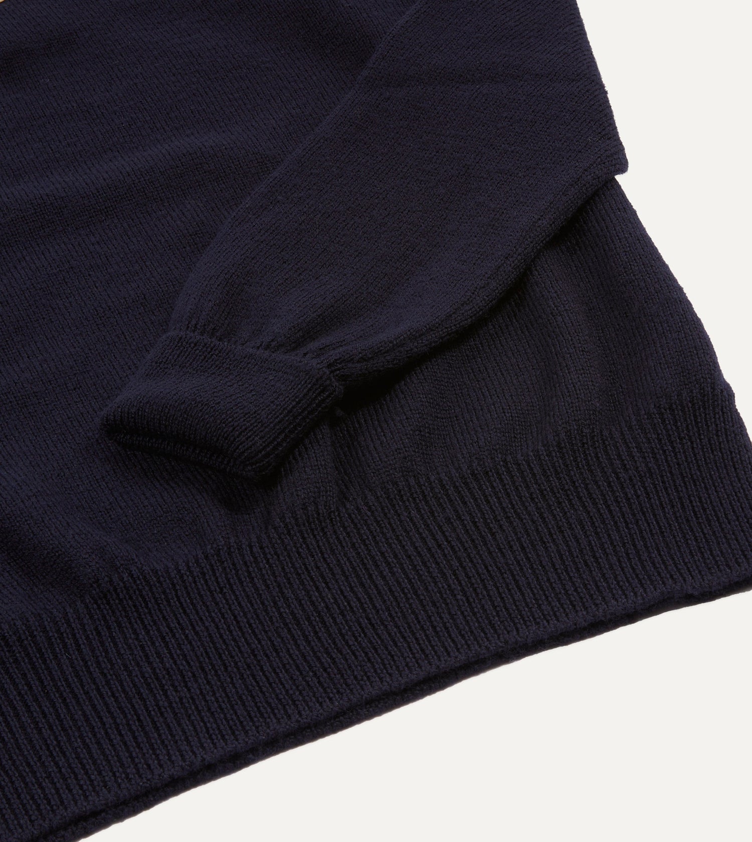 Navy Merino Wool Knitted Polo