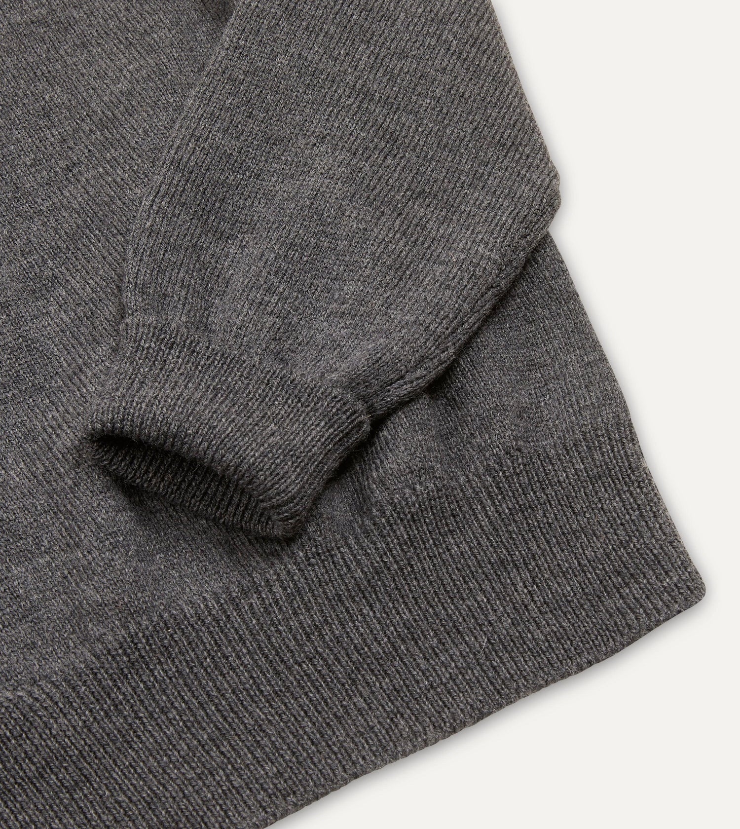 Grey Merino Wool Knitted Polo