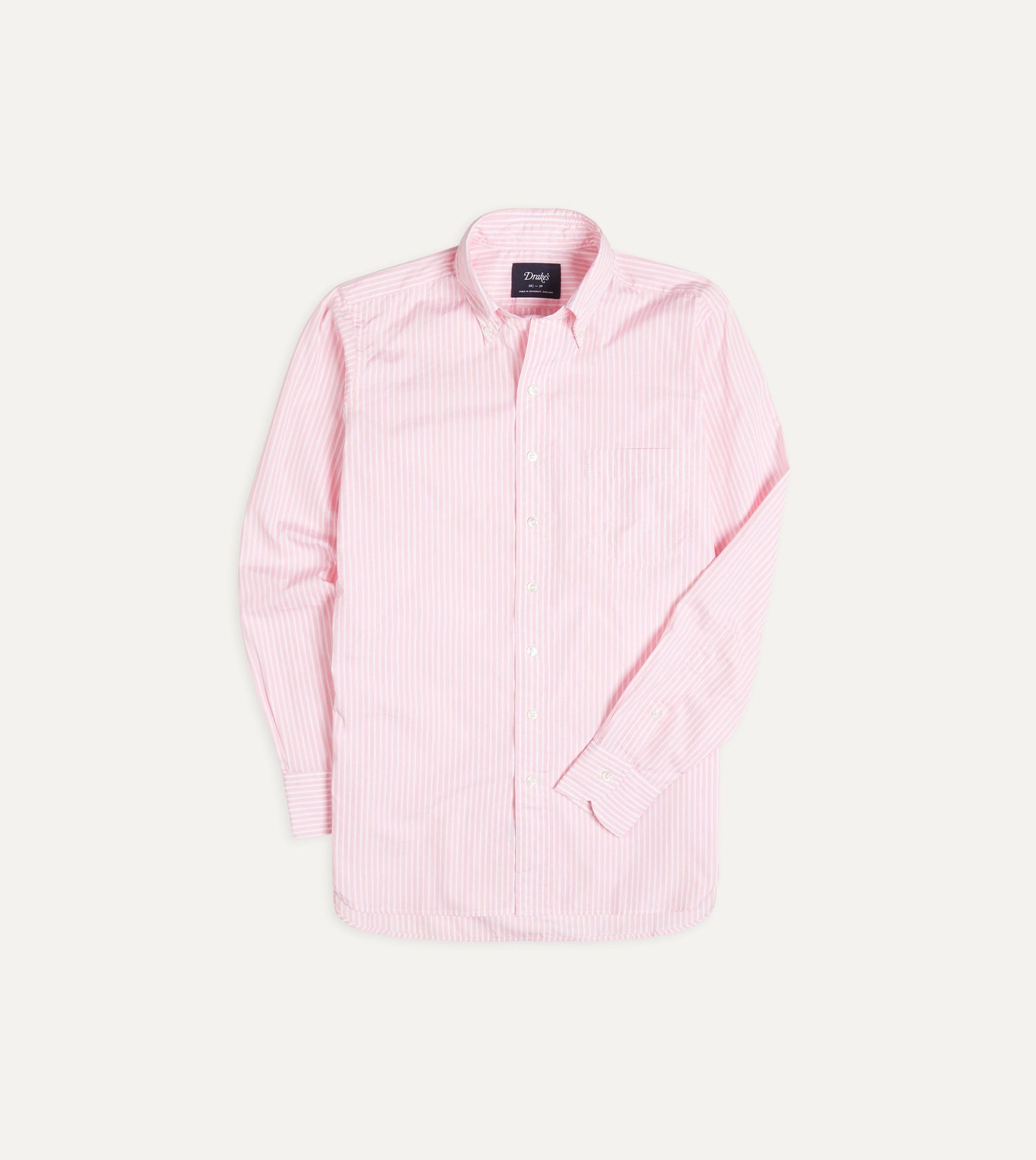 Pink Bengal Stripe Cotton Poplin Button-Down Shirt