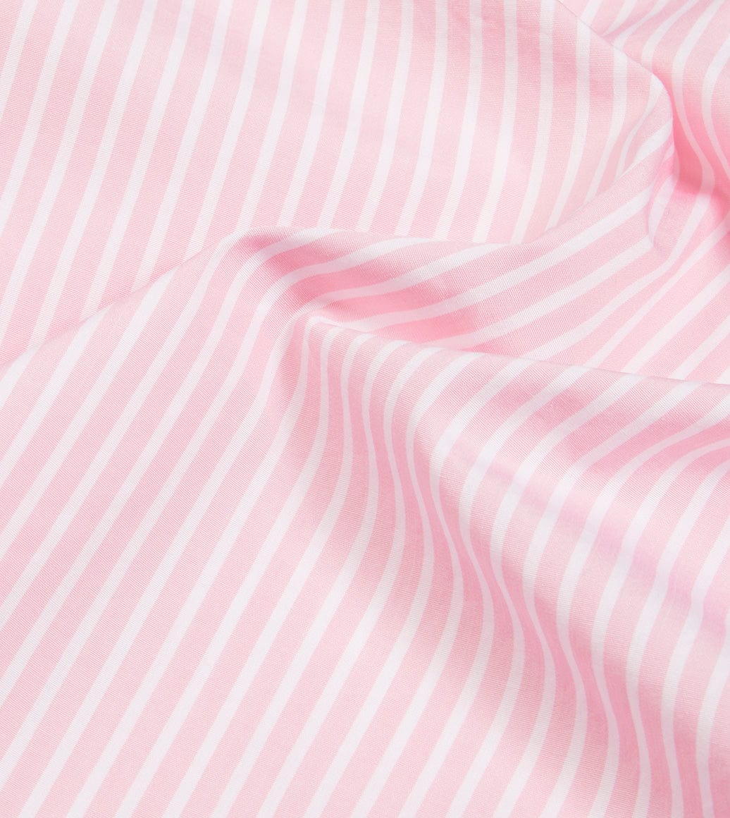 Pink Bengal Stripe Cotton Poplin Button-Down Shirt
