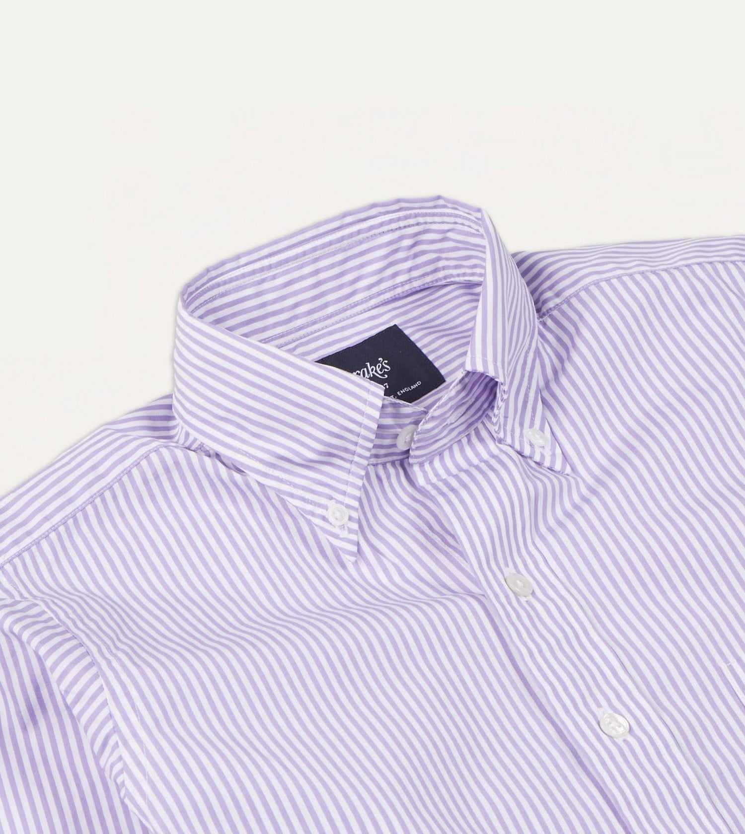 Purple Bengal Stripe Cotton Poplin Button-Down Shirt