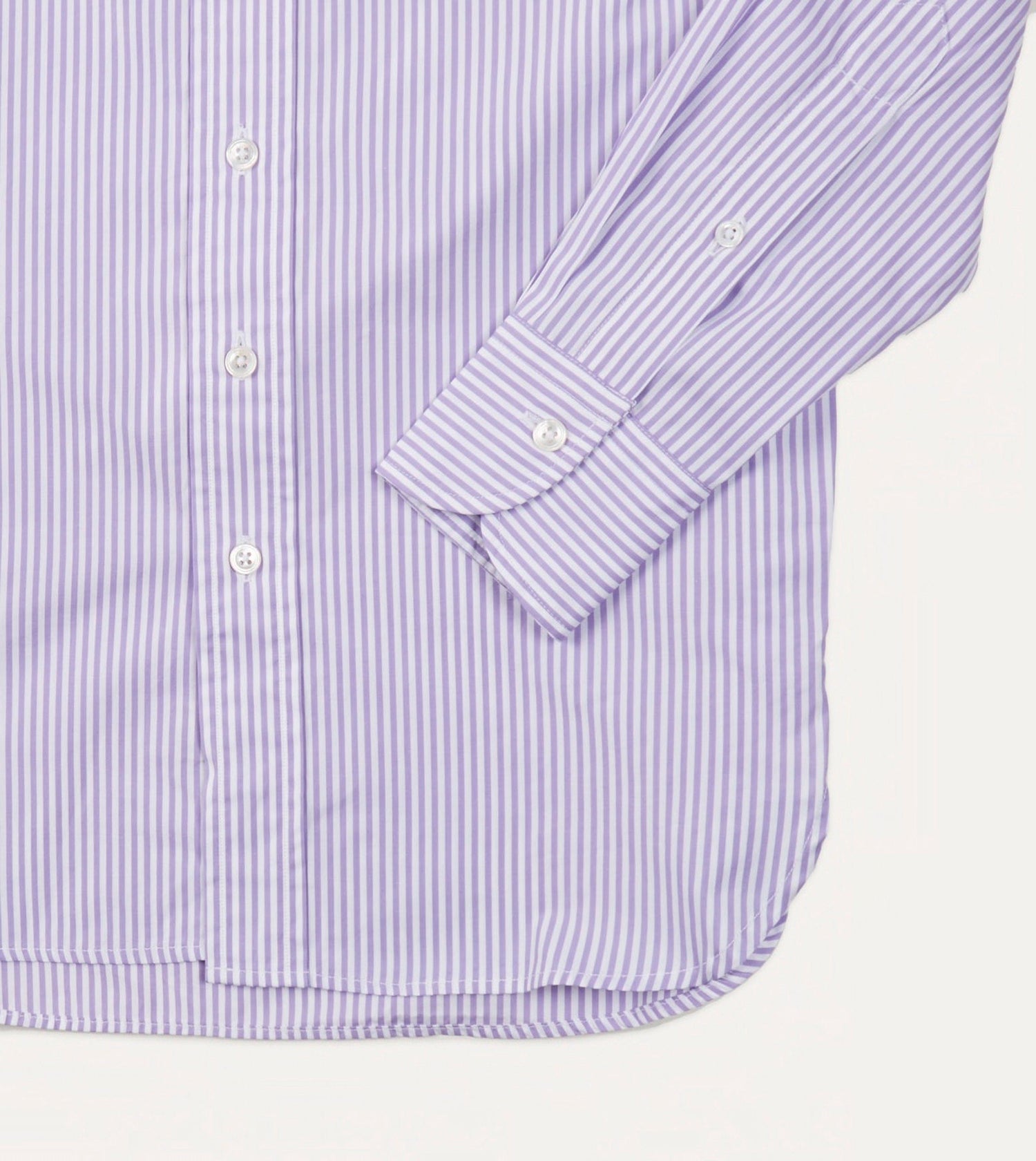 Purple Bengal Stripe Cotton Poplin Button-Down Shirt