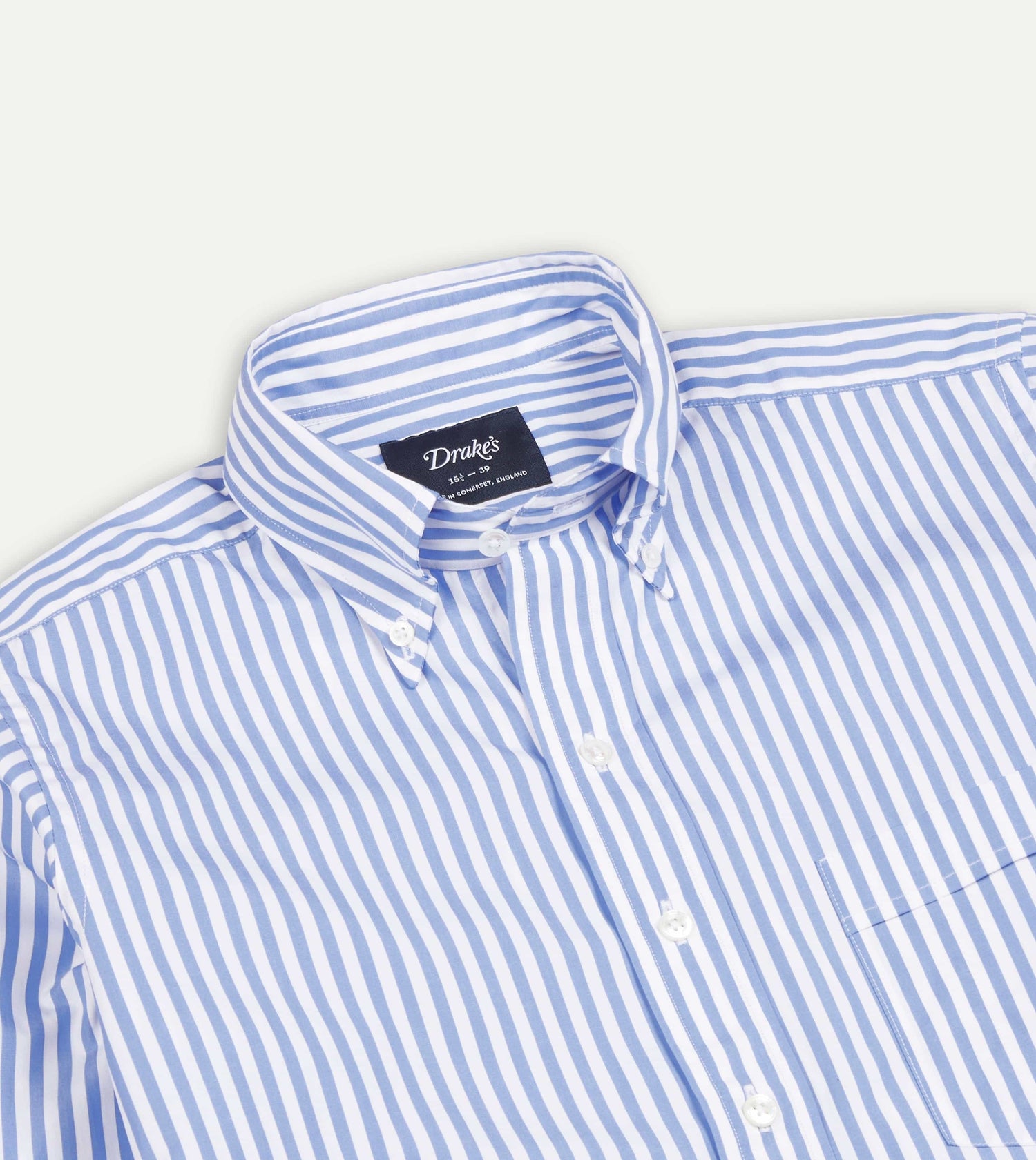 Blue Bengal Stripe Cotton Poplin Button-Down Shirt