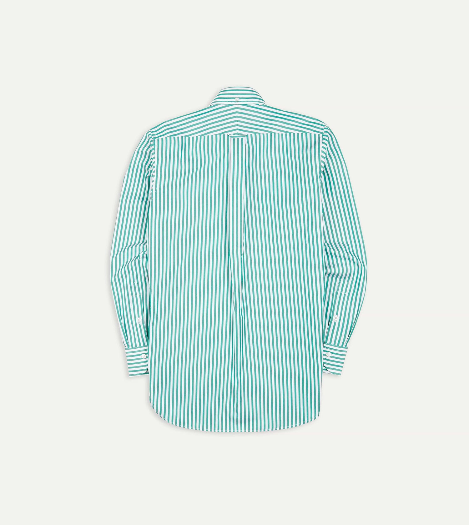 Green Bengal Stripe Cotton Poplin Button-Down Shirt