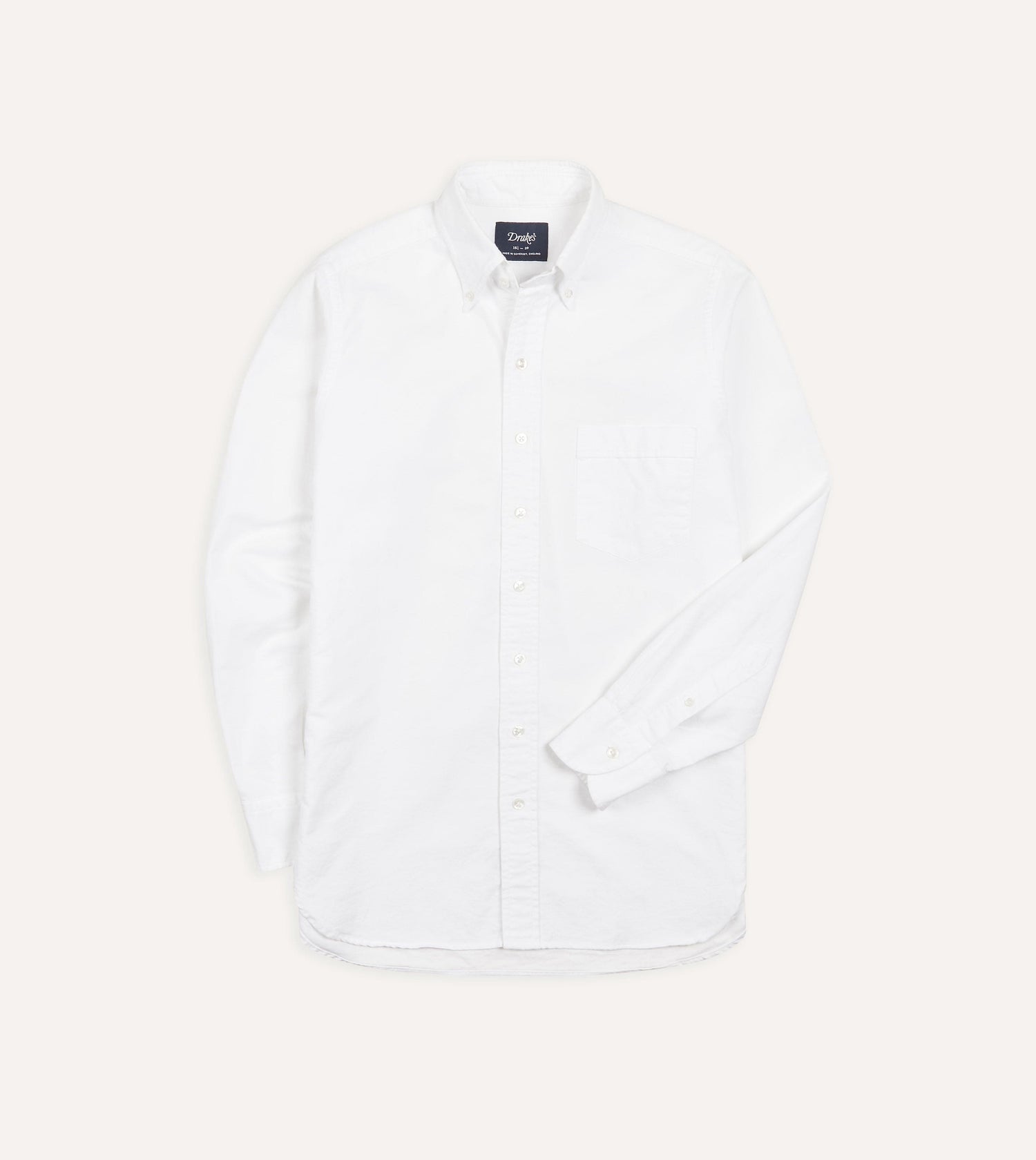 White Oxford Cotton Cloth Button-Down Shirt