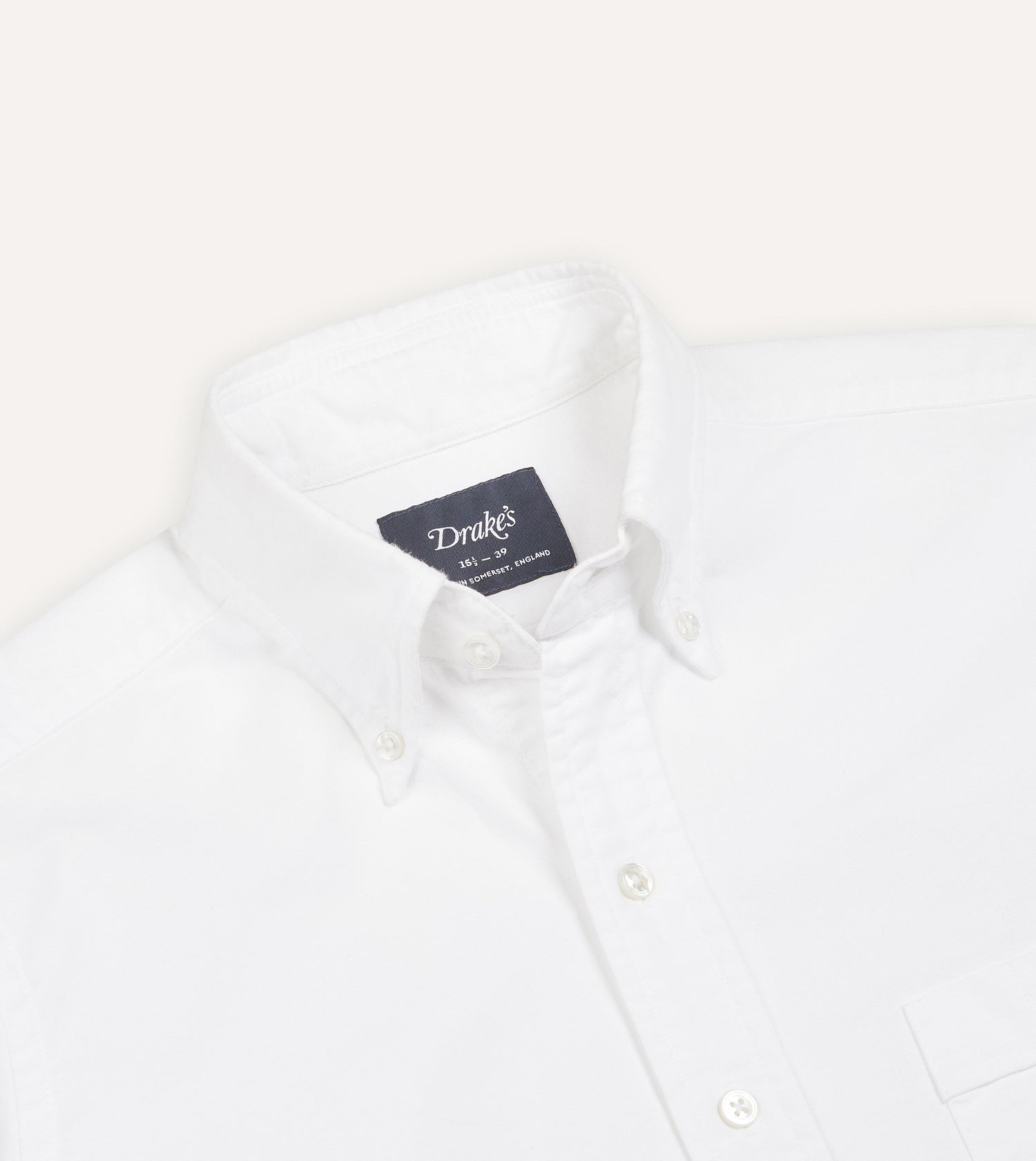White Oxford Cotton Cloth Button-Down Shirt