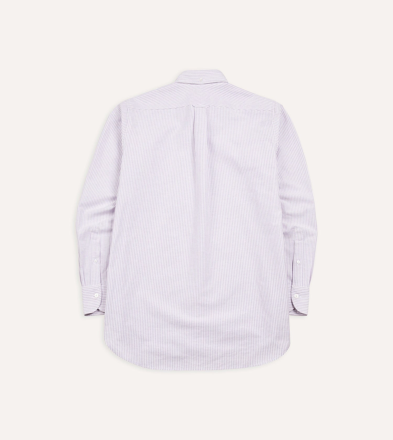 Lilac Ticking Stripe Cotton Oxford Cloth Button-Down Shirt