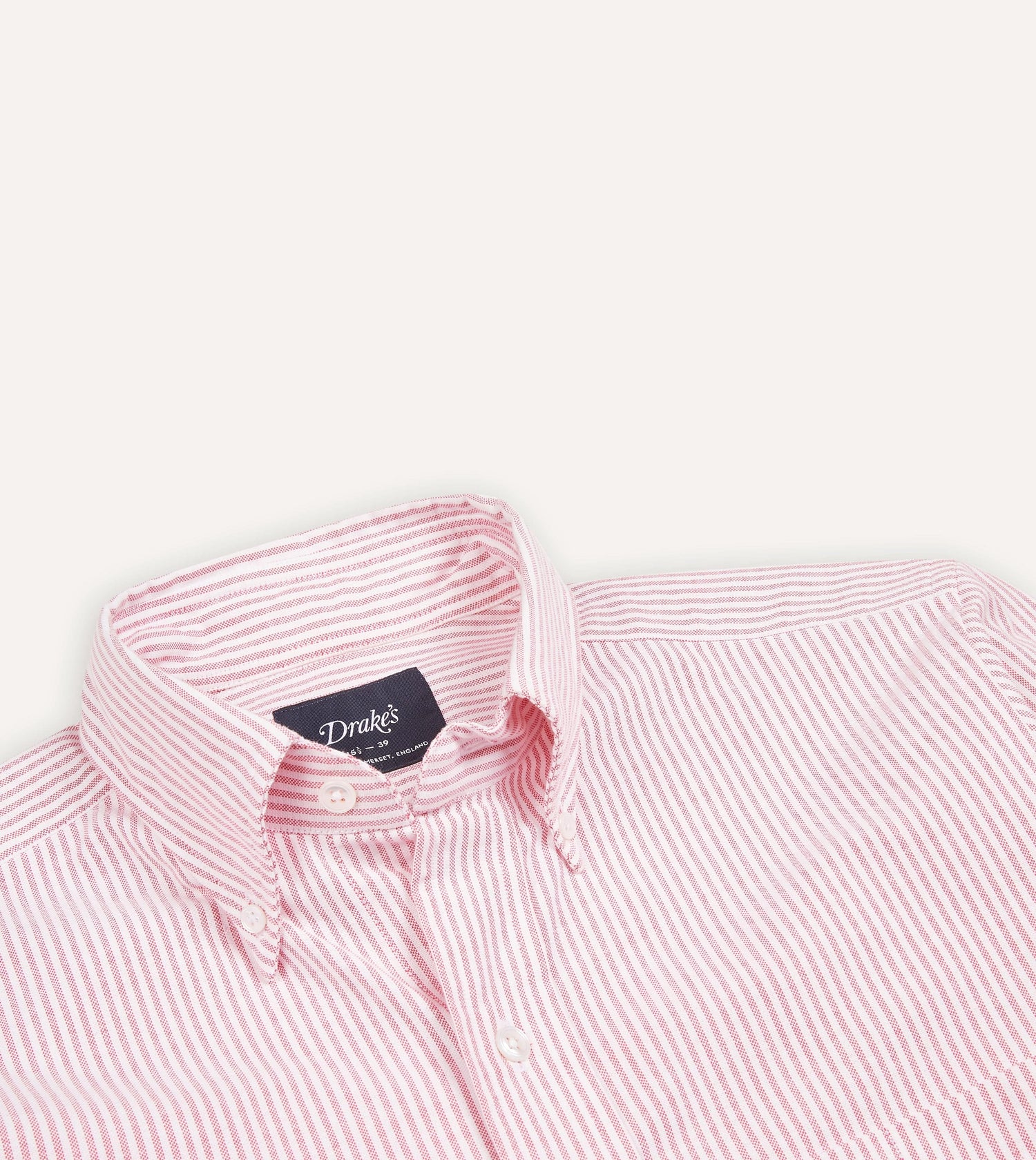 Pink Ticking Stripe Cotton Oxford Cloth Button-Down Shirt