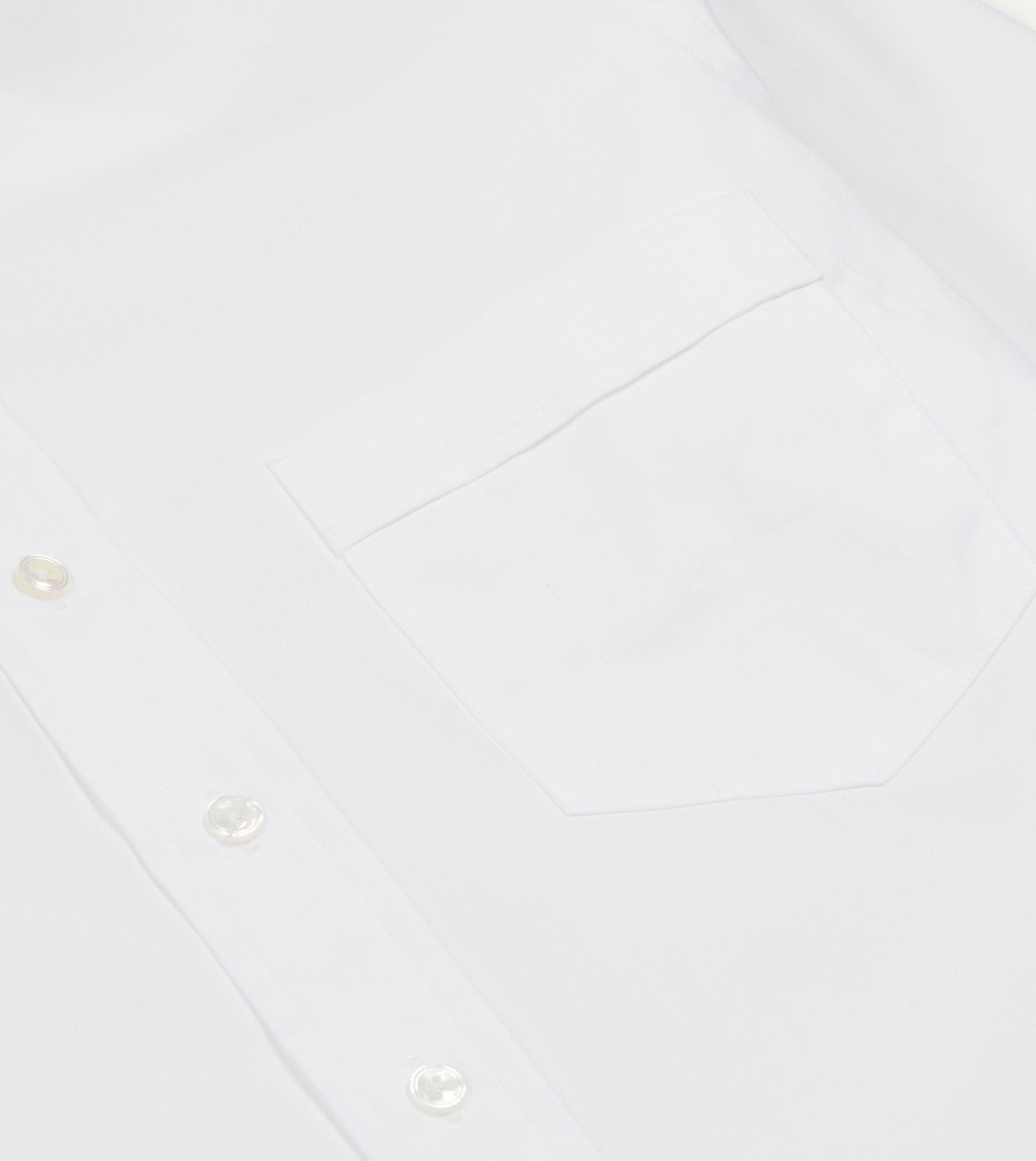 White Pinpoint Oxford Cotton Cloth Button-Down Shirt