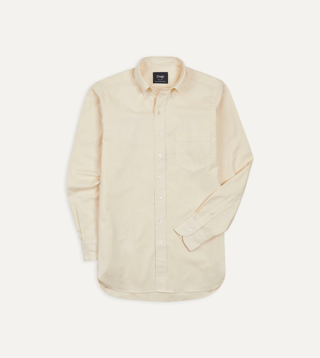Ecru Pinpoint Oxford Cotton Cloth Button-Down Shirt – Drakes