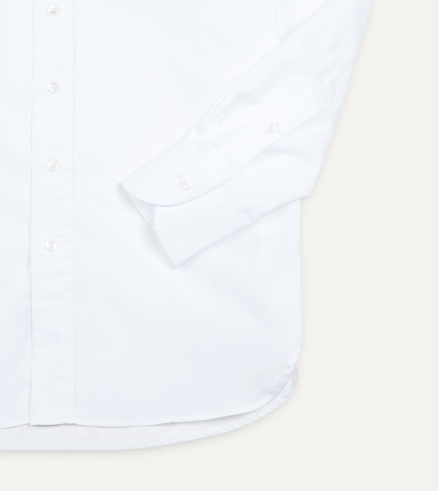 White Cotton Spread Collar Poplin Shirt