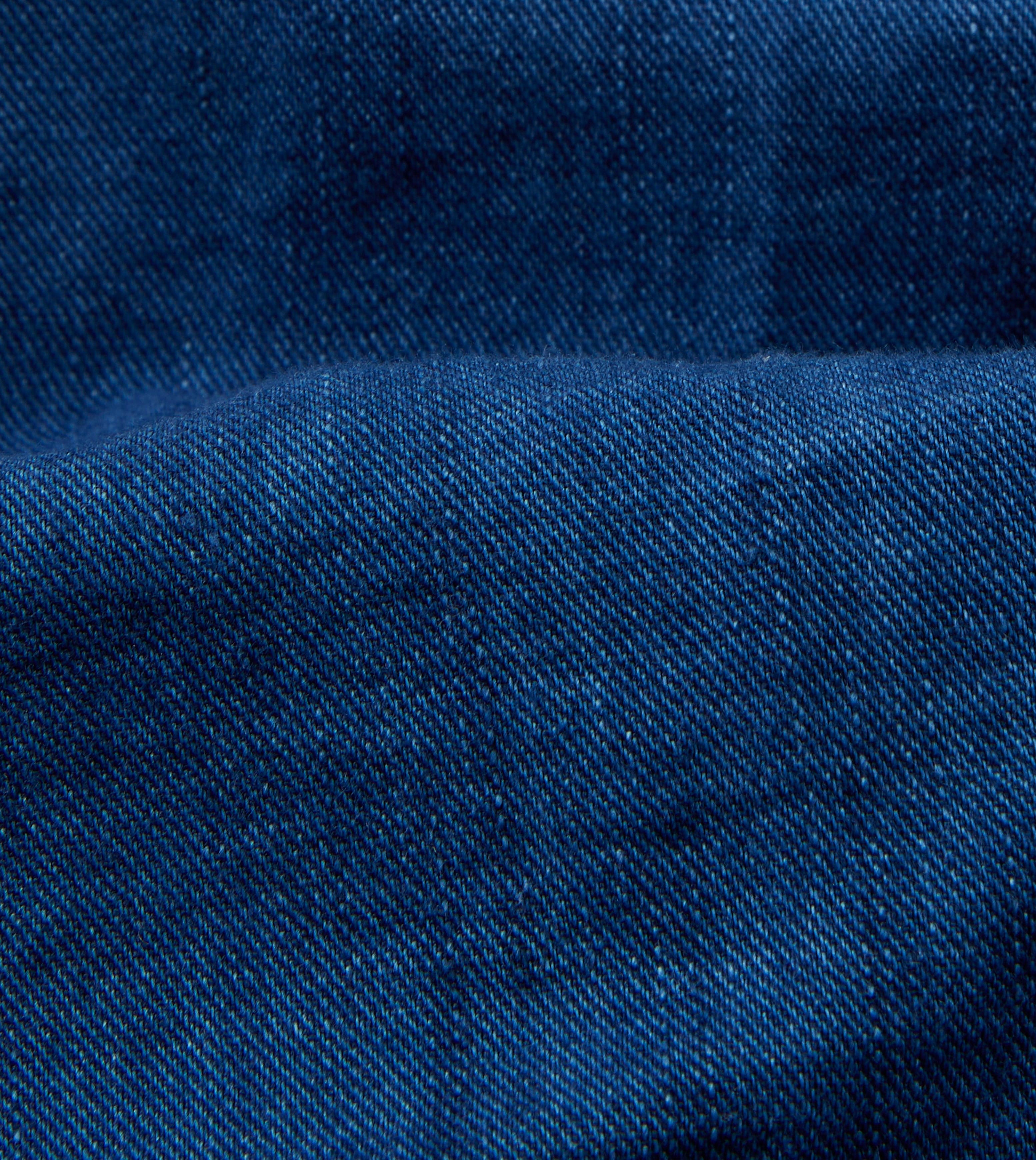 Blue Cotton Linen Two-Pocket Work Shirt