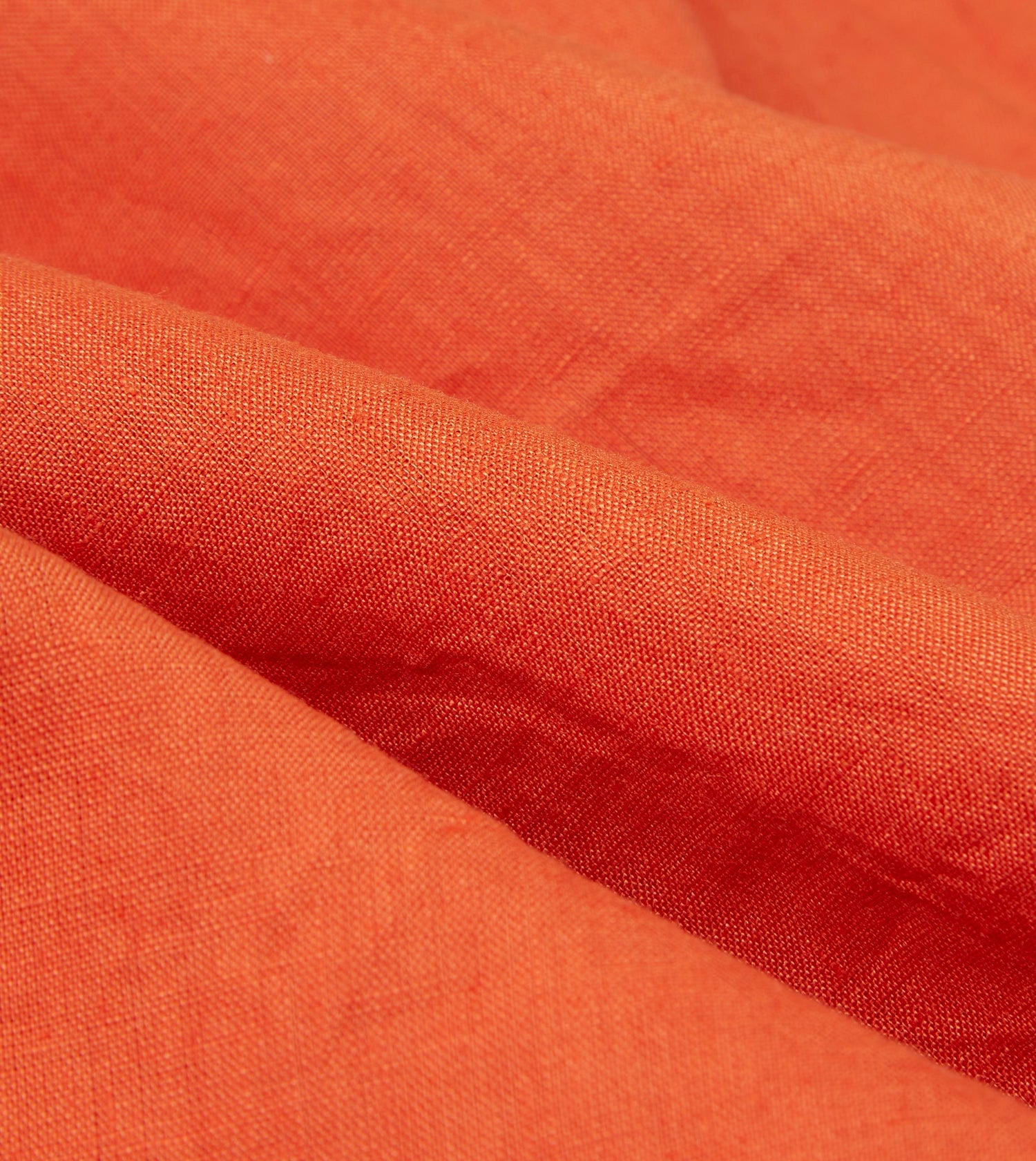 Orange Linen Spread Collar Shirt