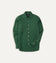 Forest Green Linen Spread Collar Shirt