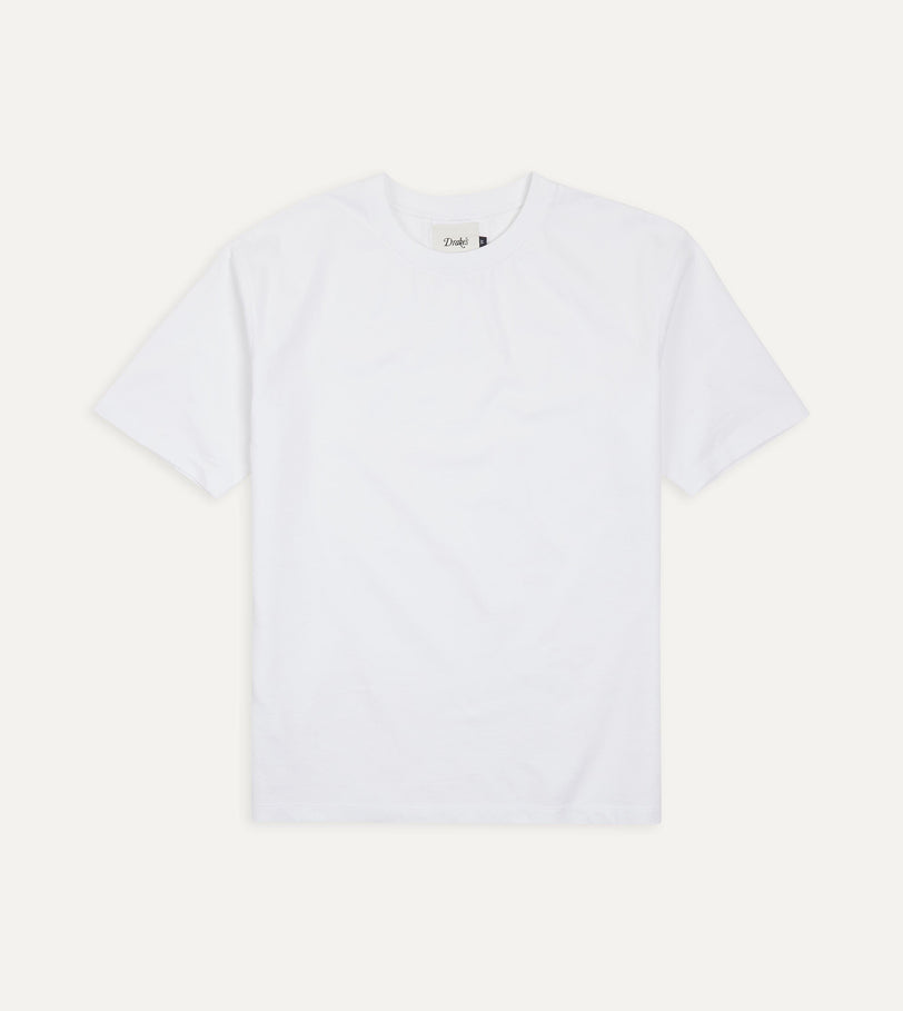 White Cotton Crew Neck Hiking T-Shirt