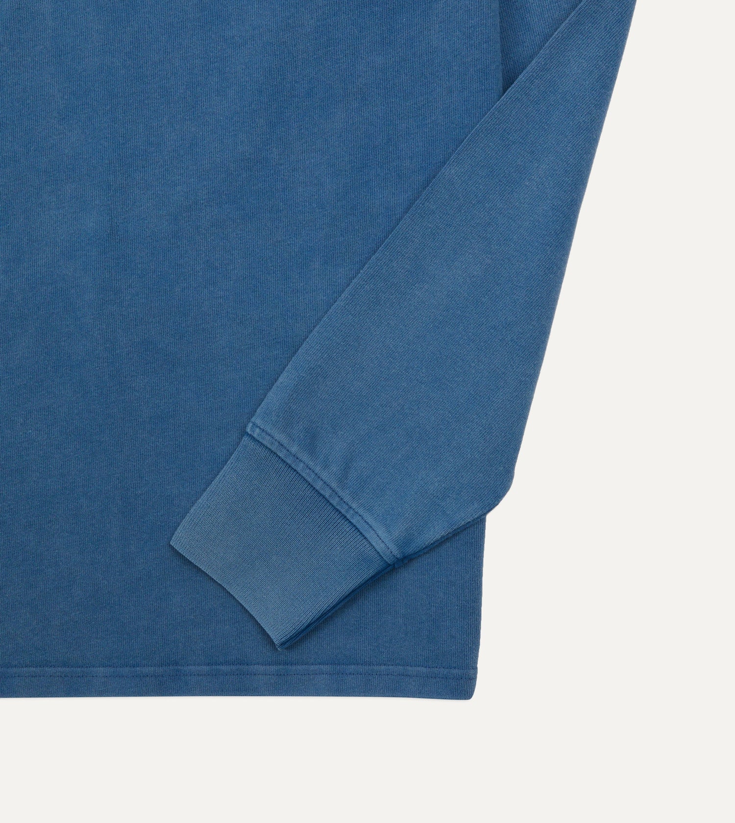 Indigo Cotton Jersey Long-Sleeve Polo Shirt