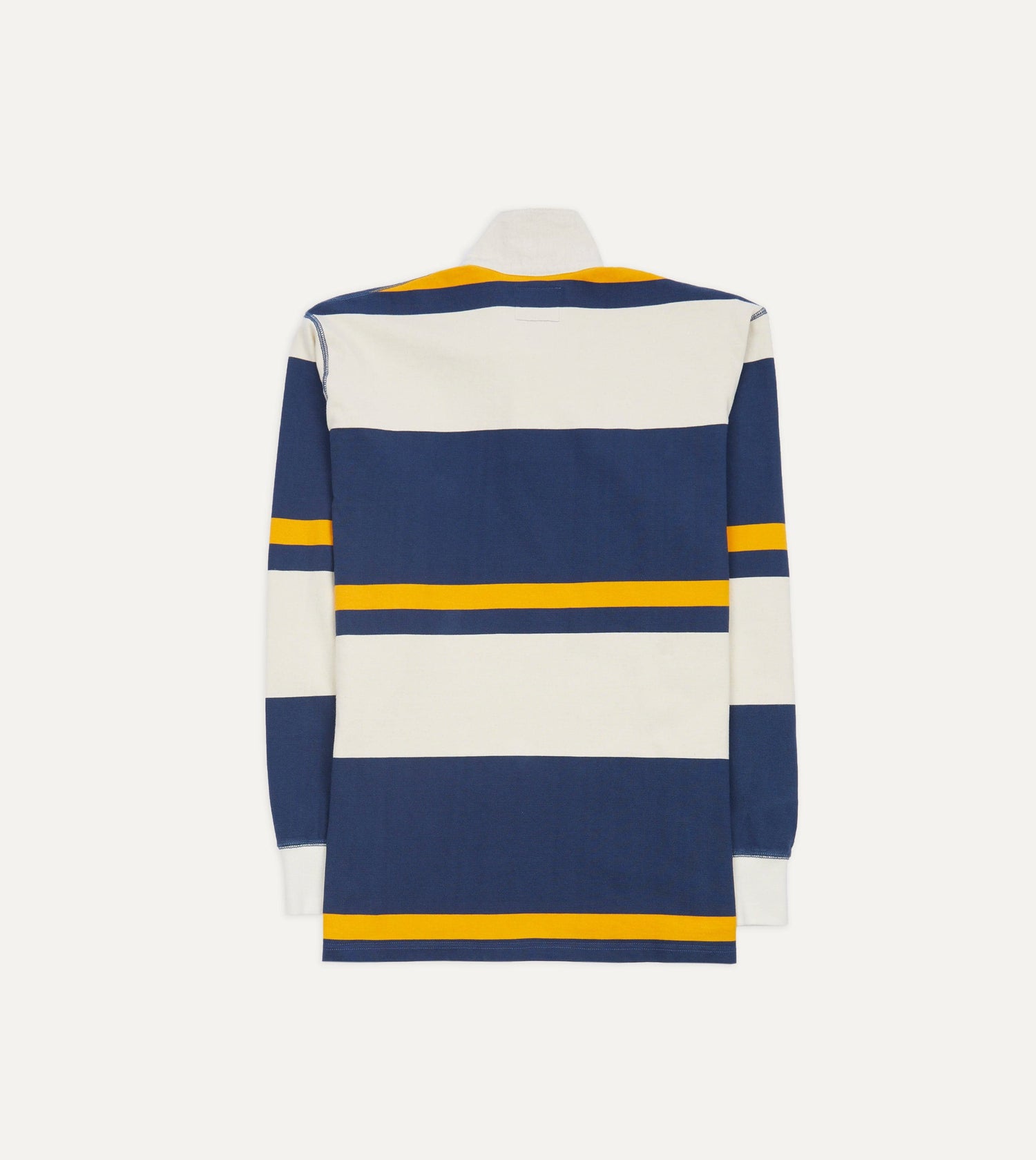 Ecru, Navy and Yellow Stripe Cotton Rugby Shirt