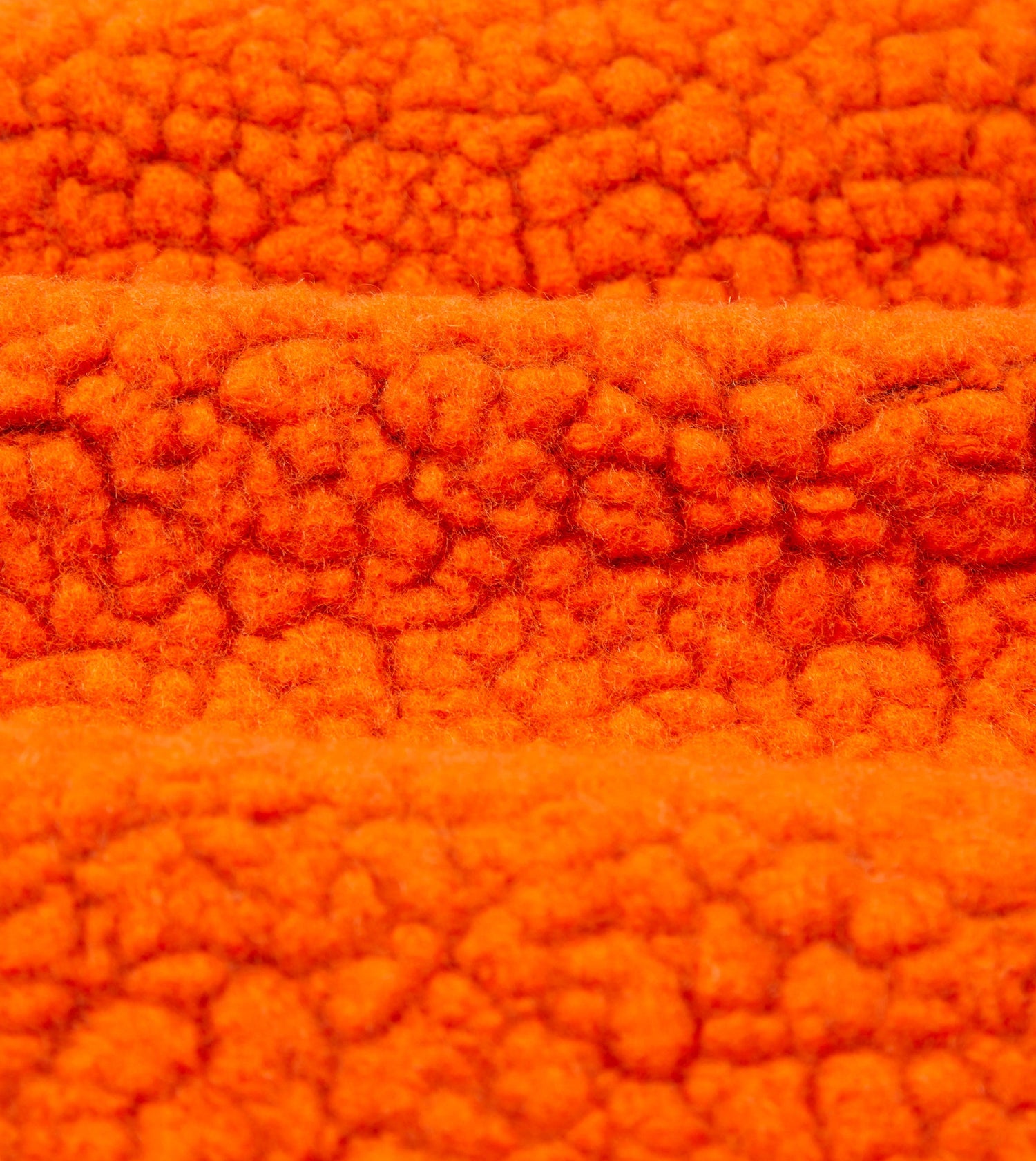 Orange Boucle Wool Zip Fleece Jacket