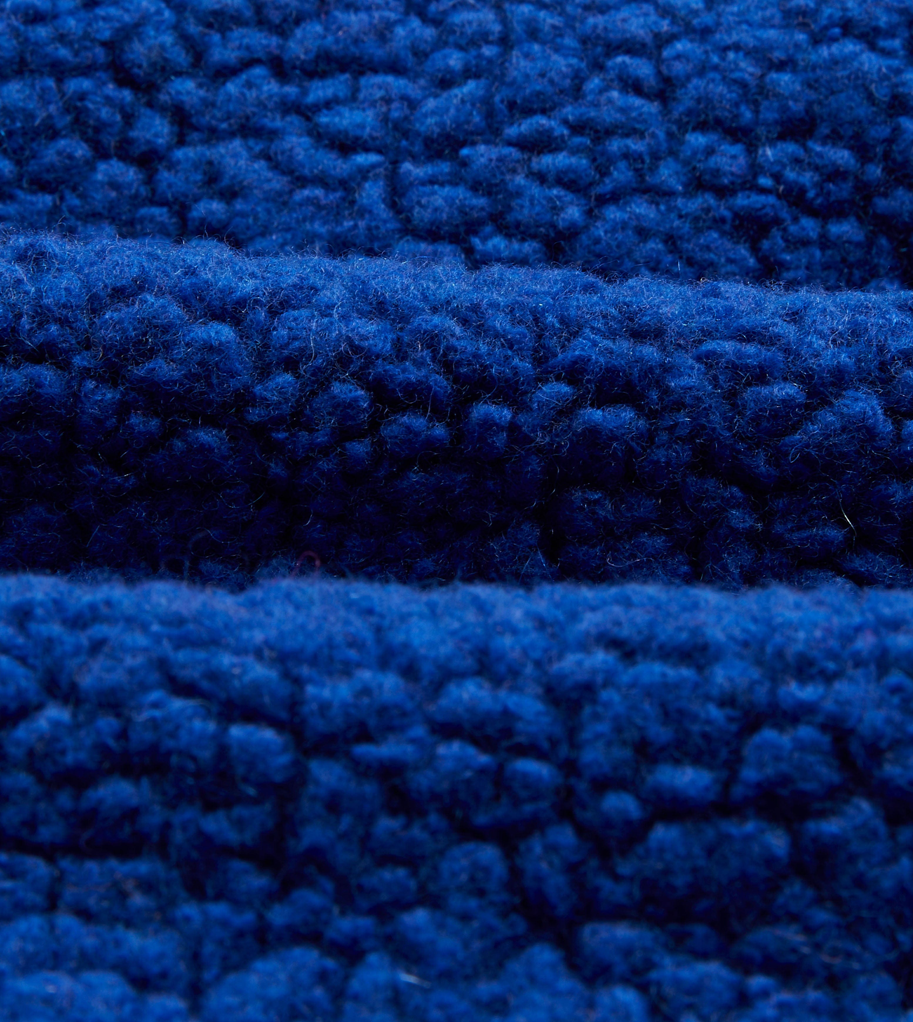 Blue Boucle Wool Zip Fleece Jacket