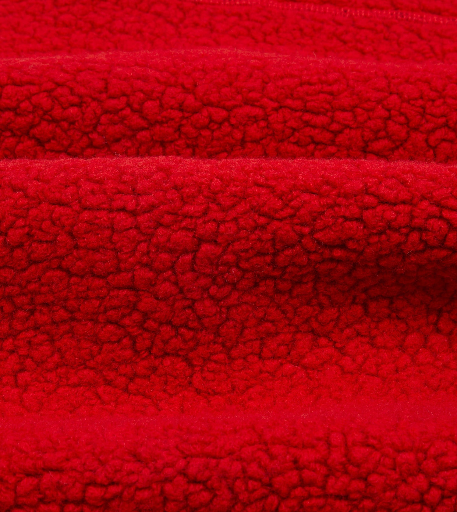 Red Boucle Wool Zip Fleece Vest