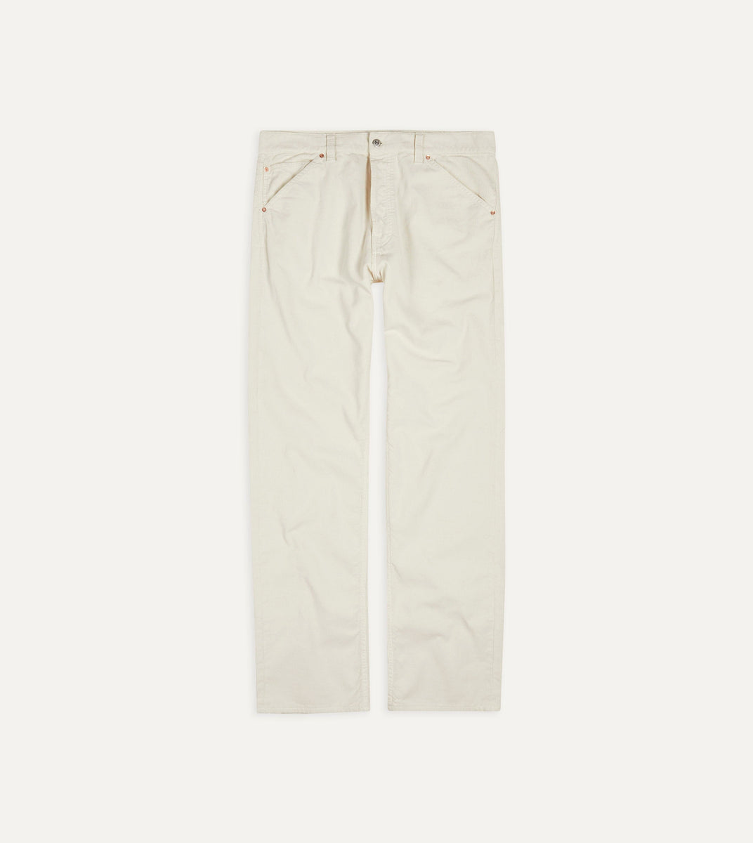 Ecru Japanese Selvedge Needlecord Five-Pocket Trousers – Drakes